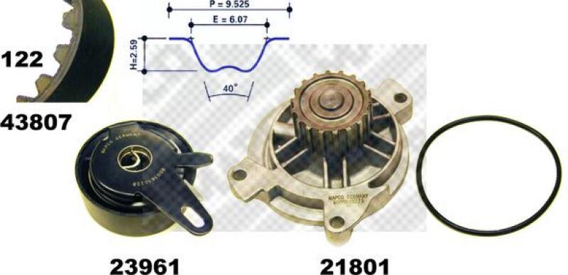 MAPCO Water Pump & Timing Belt Kit