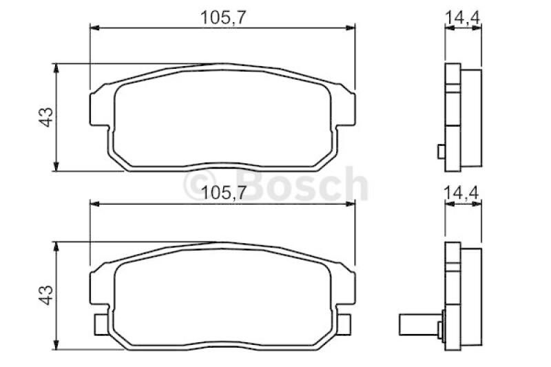 BOSCH Brake Pad Set, disc brake