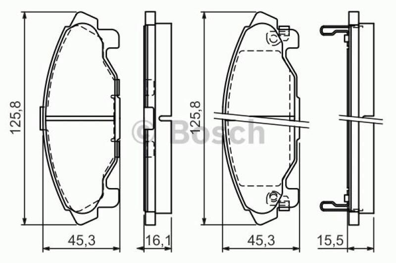 BOSCH Brake Pad Set, disc brake