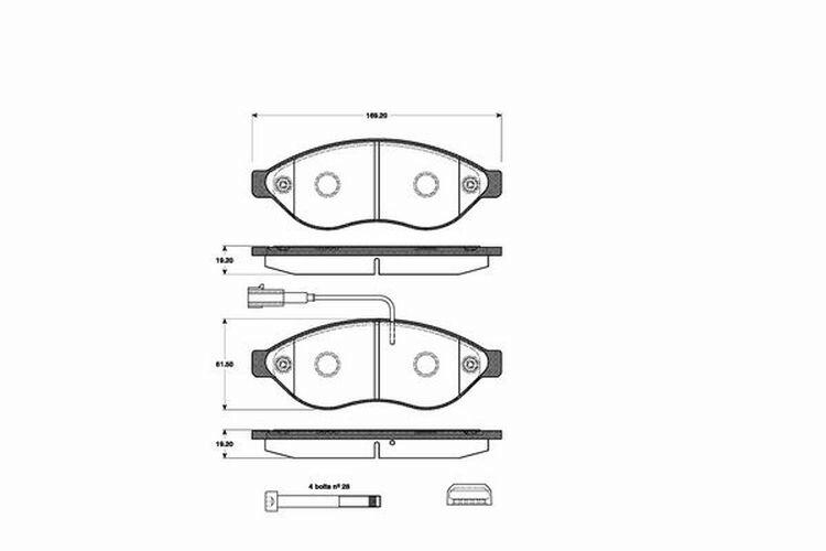 Bremsbeläge Bremsbelagsatz Vorne passend für Fiat Ducato 2.3 Peugeot Boxer 2.2