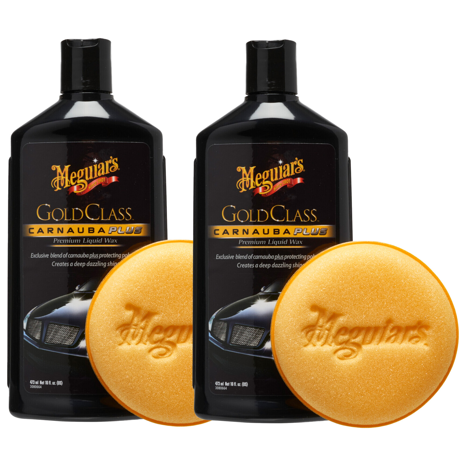 2x Meguiars Gold Class Carnauba Plus Premium Wax Liquid 473ml Autowachs G7016EU