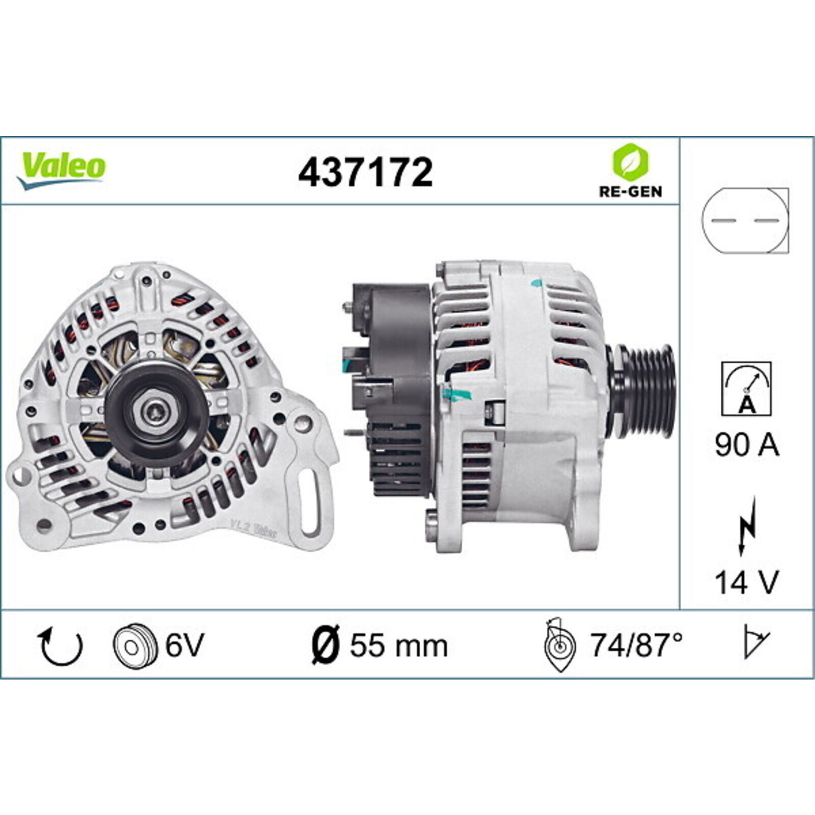 VALEO Alternator VALEO RE-GEN REMANUFACTURED