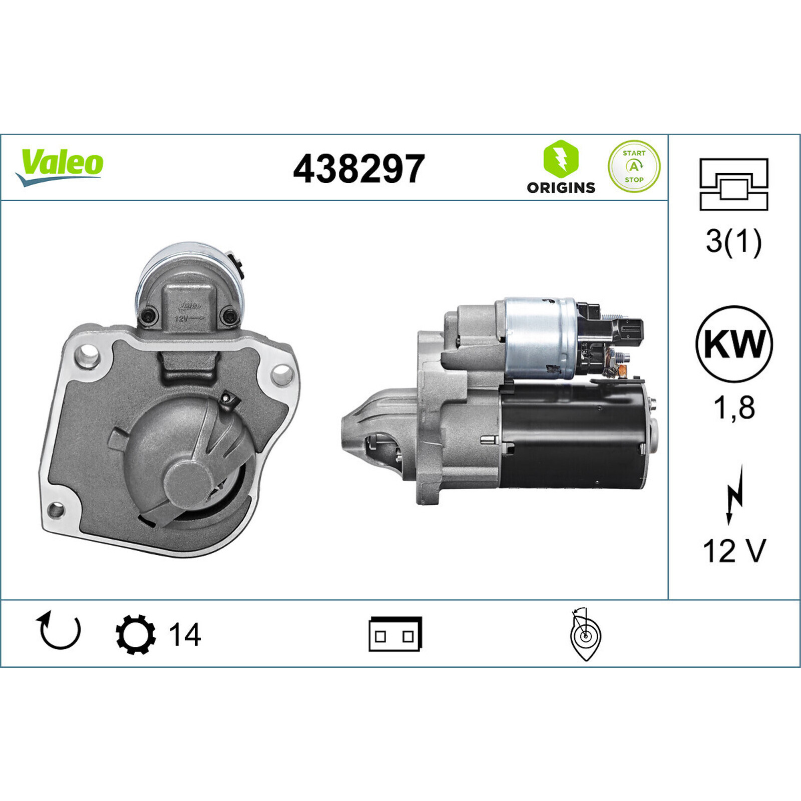 VALEO Starter VALEO ORIGINS NEW STOP&START OE TECHNOLOGIE