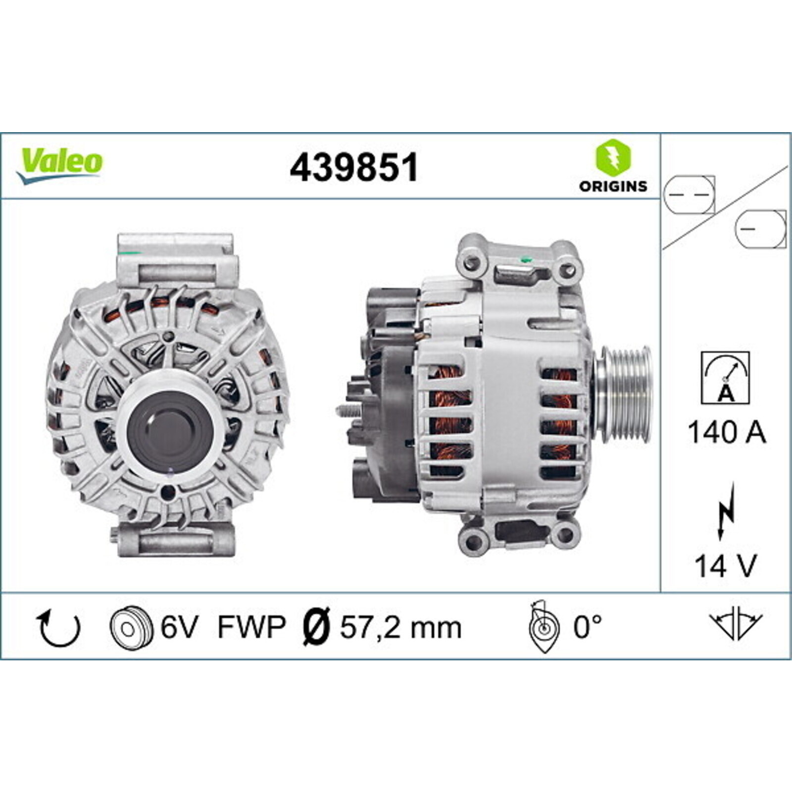 VALEO Generator VALEO ORIGINS NEW OE TECHNOLOGIE