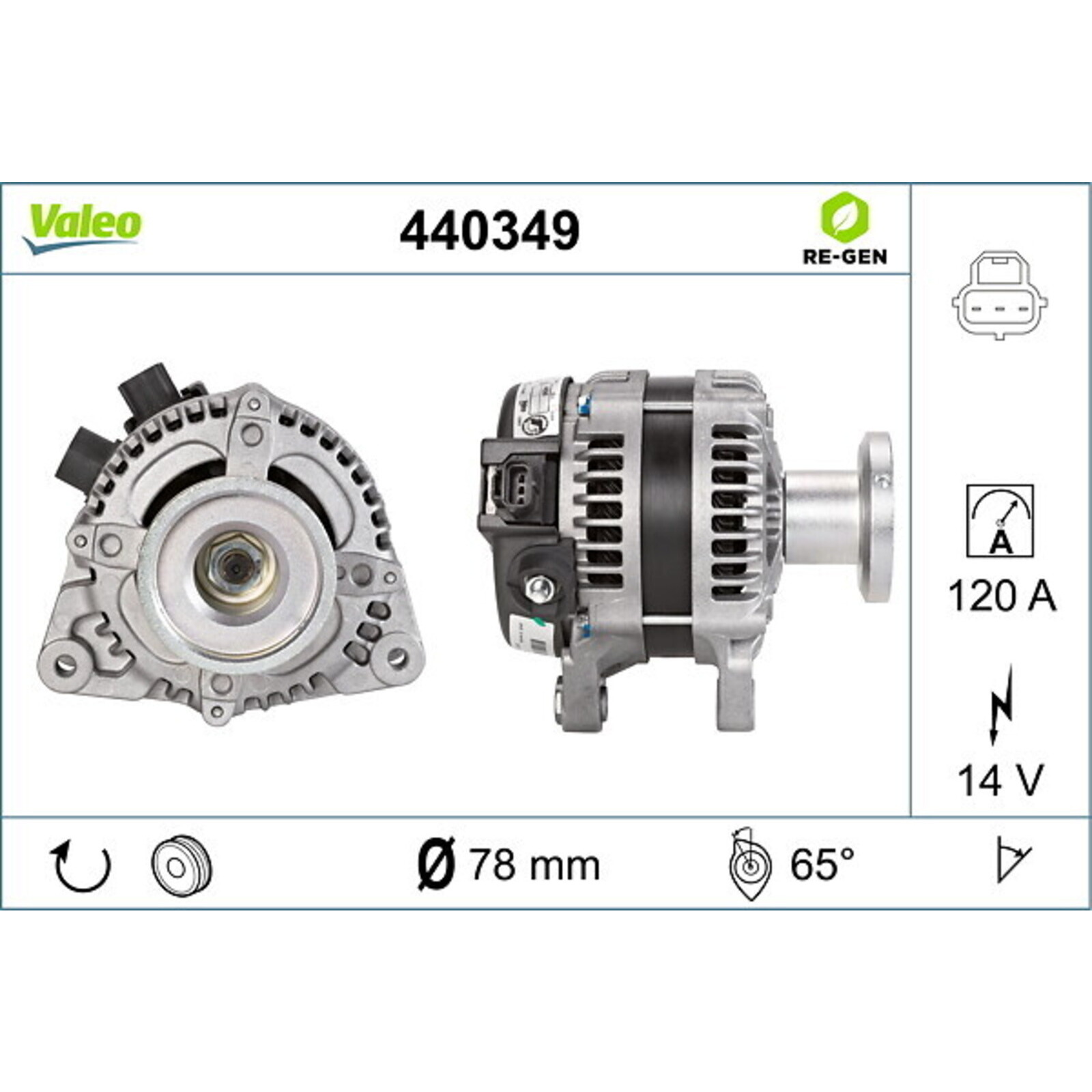 VALEO Alternator VALEO RE-GEN REMANUFACTURED