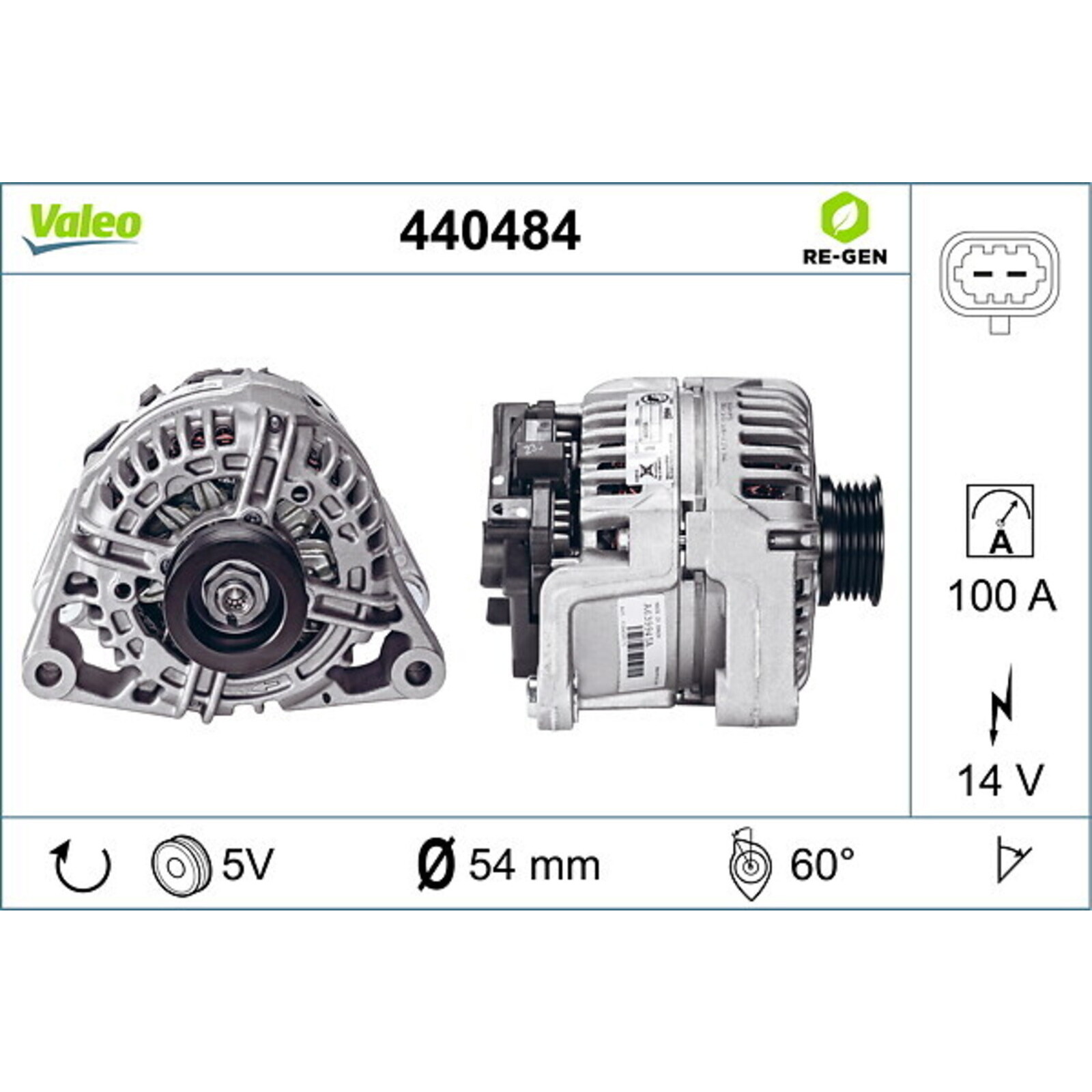 VALEO Alternator VALEO RE-GEN REMANUFACTURED