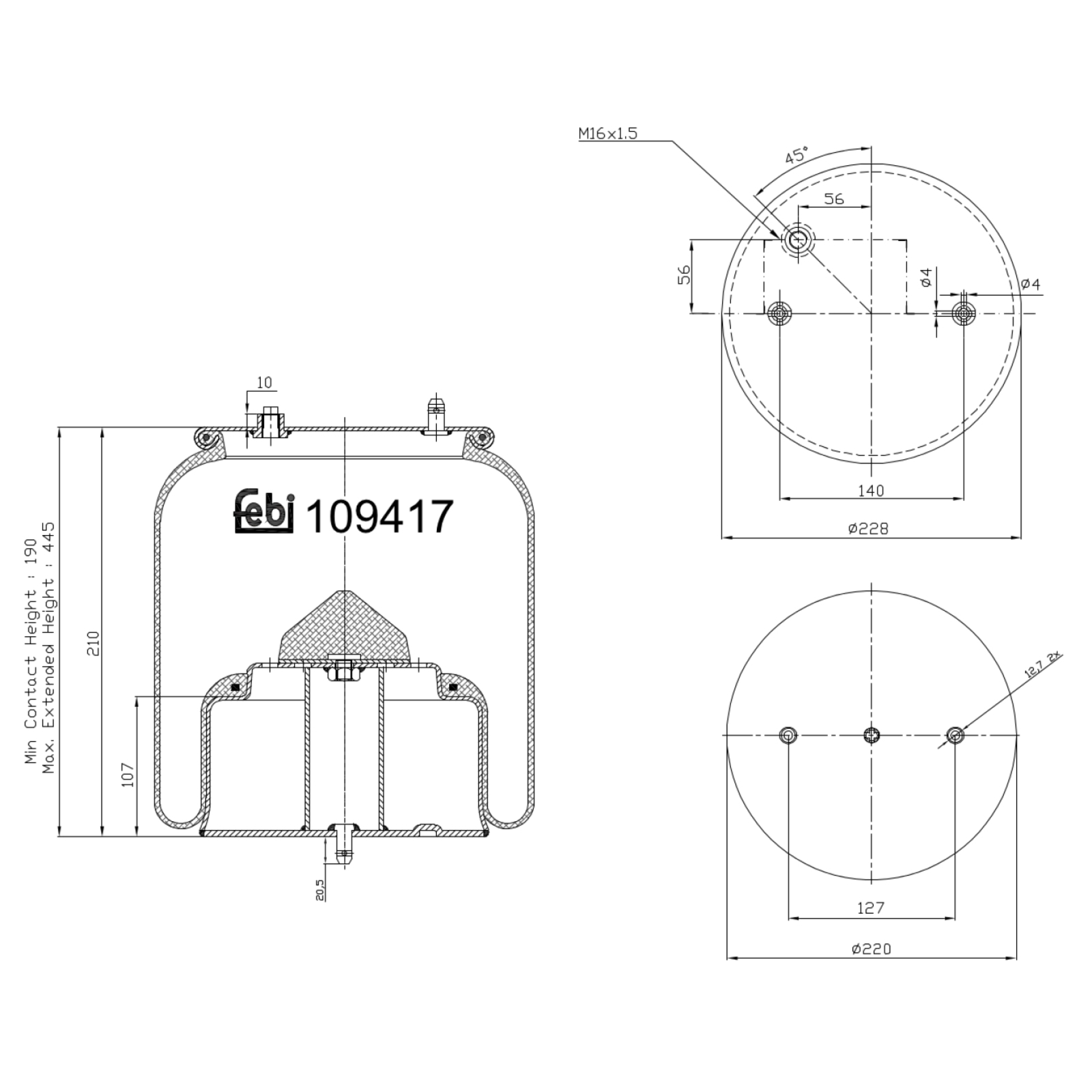 FEBI BILSTEIN Bellow, air suspension