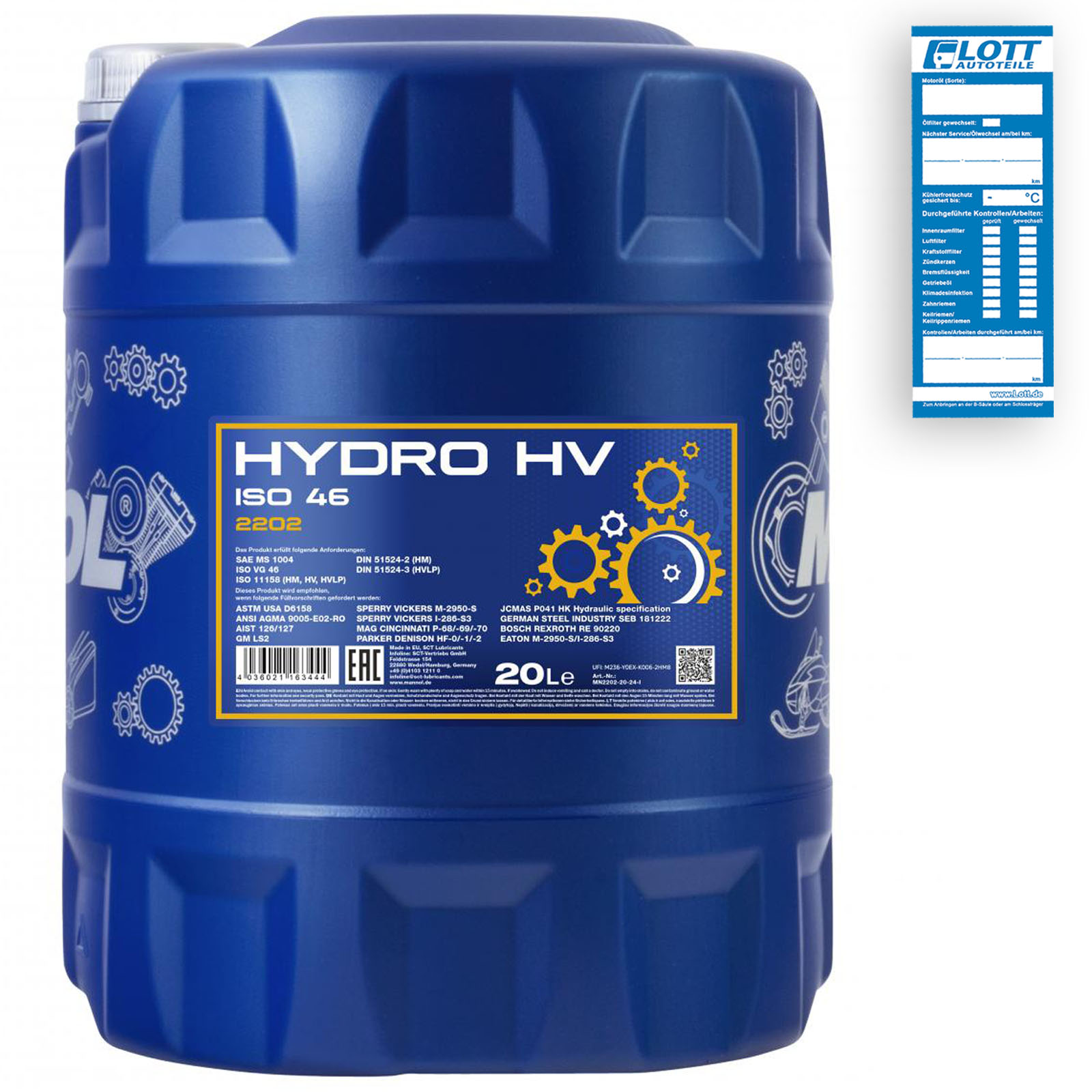 20L Mannol Hydro HV ISO 46 HVLP 46 Hydraulik&ouml;l