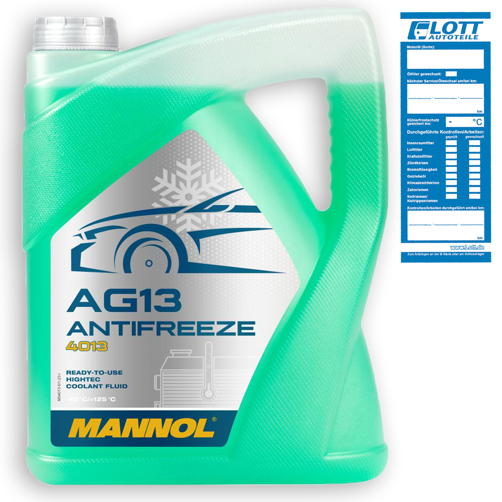 5L Mannol Antifreeze Kühlmittel Kühlerfrostschutz grün AG13 bis -40°C MN4013-5