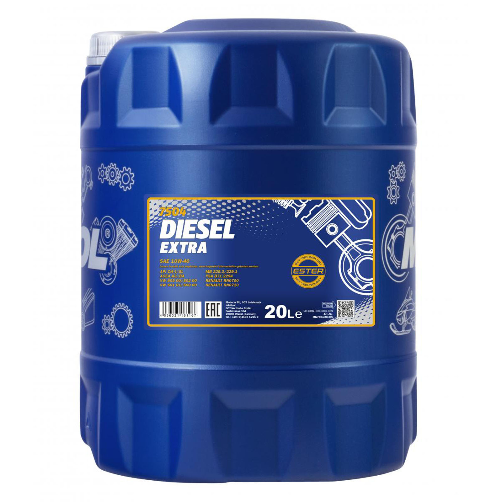 20L Mannol Diesel Extra Motoröl 10W-40