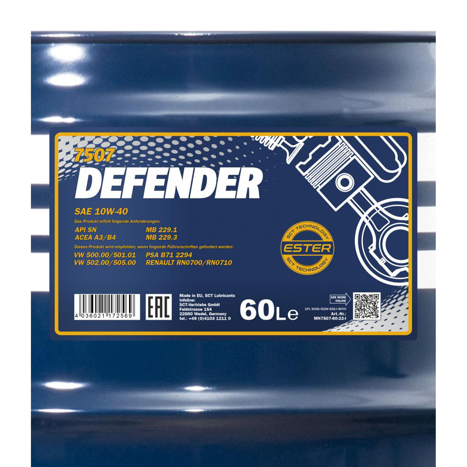 60L Mannol Defender 10W-40