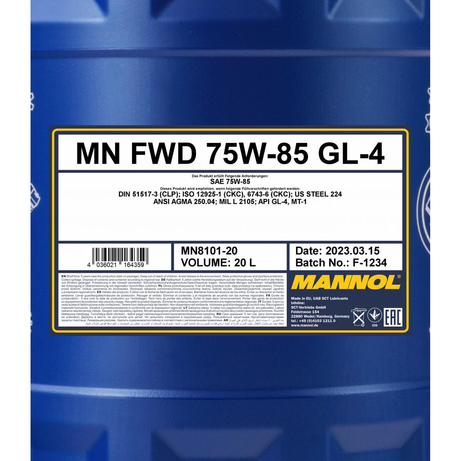 20L Mannol FWD Getriebeöl 75W-85