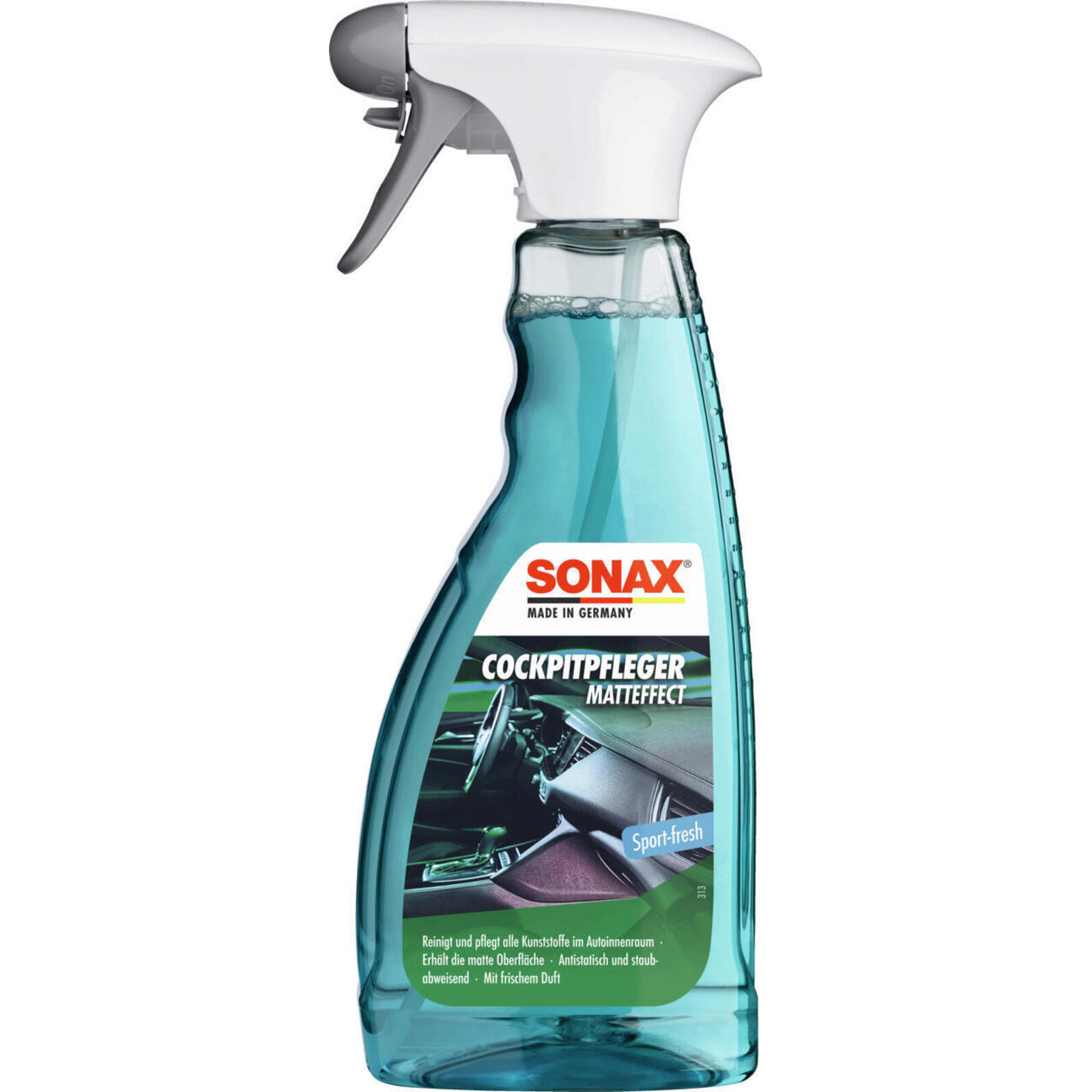 SONAX Synthetic Material Care Products Cockpit spray matt effect sport-fresh