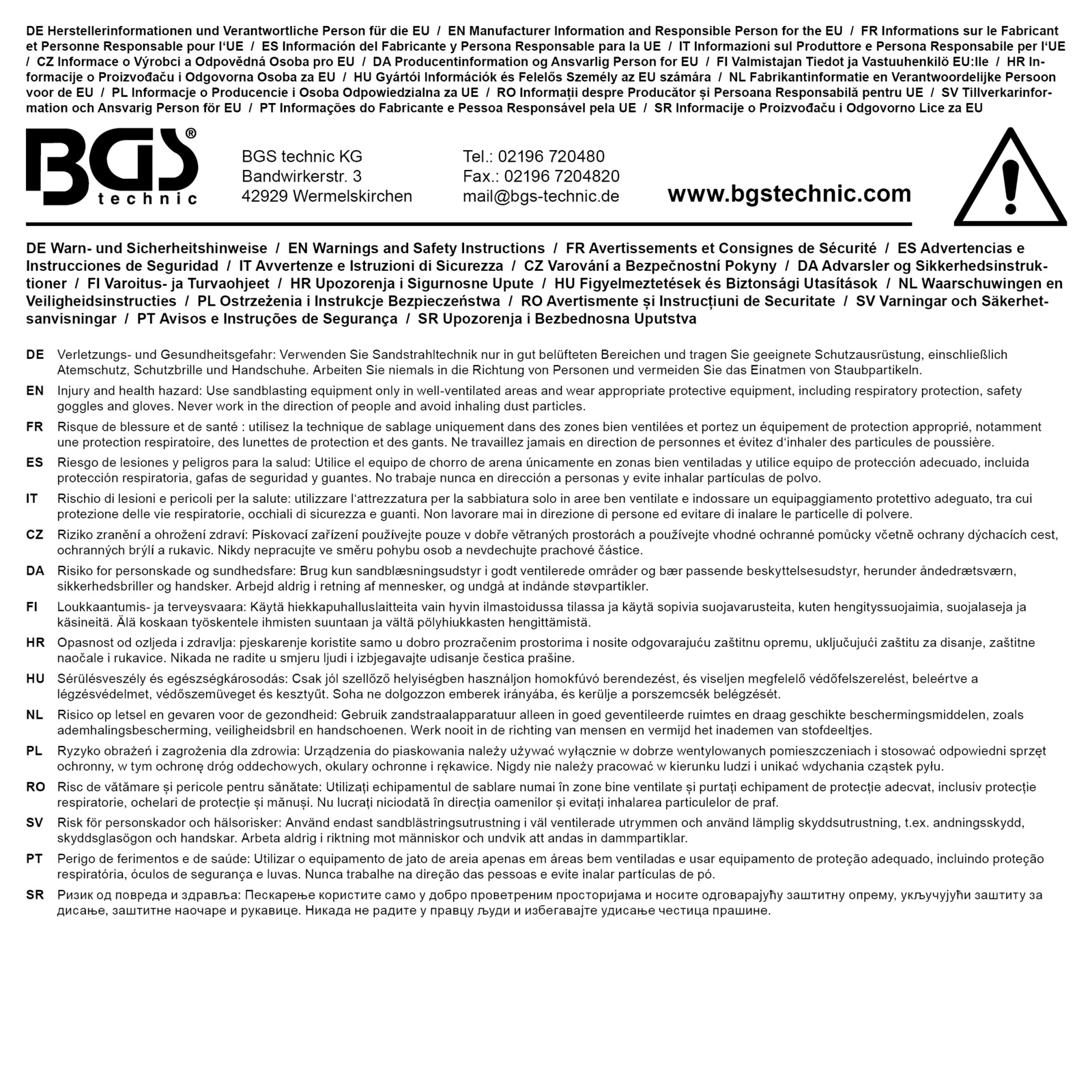 BGS Sandblasting Gun