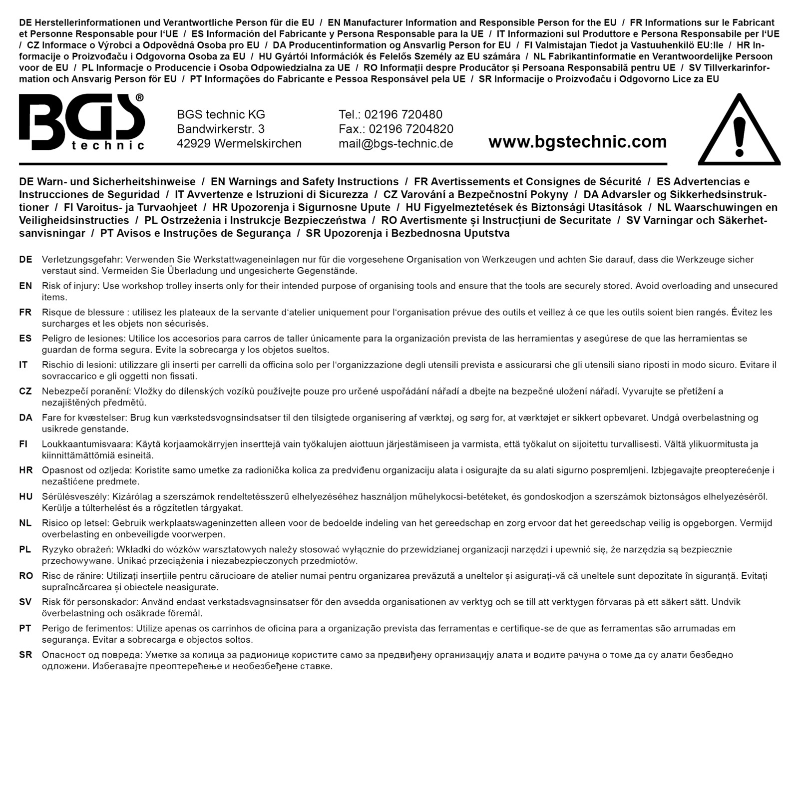 Werkstattwageneinlage 1/3: Doppel-Ringschlüssel-Satz | SW 6 x 7 - 20 x 22 mm | tief gekröpft | 8-tlg.