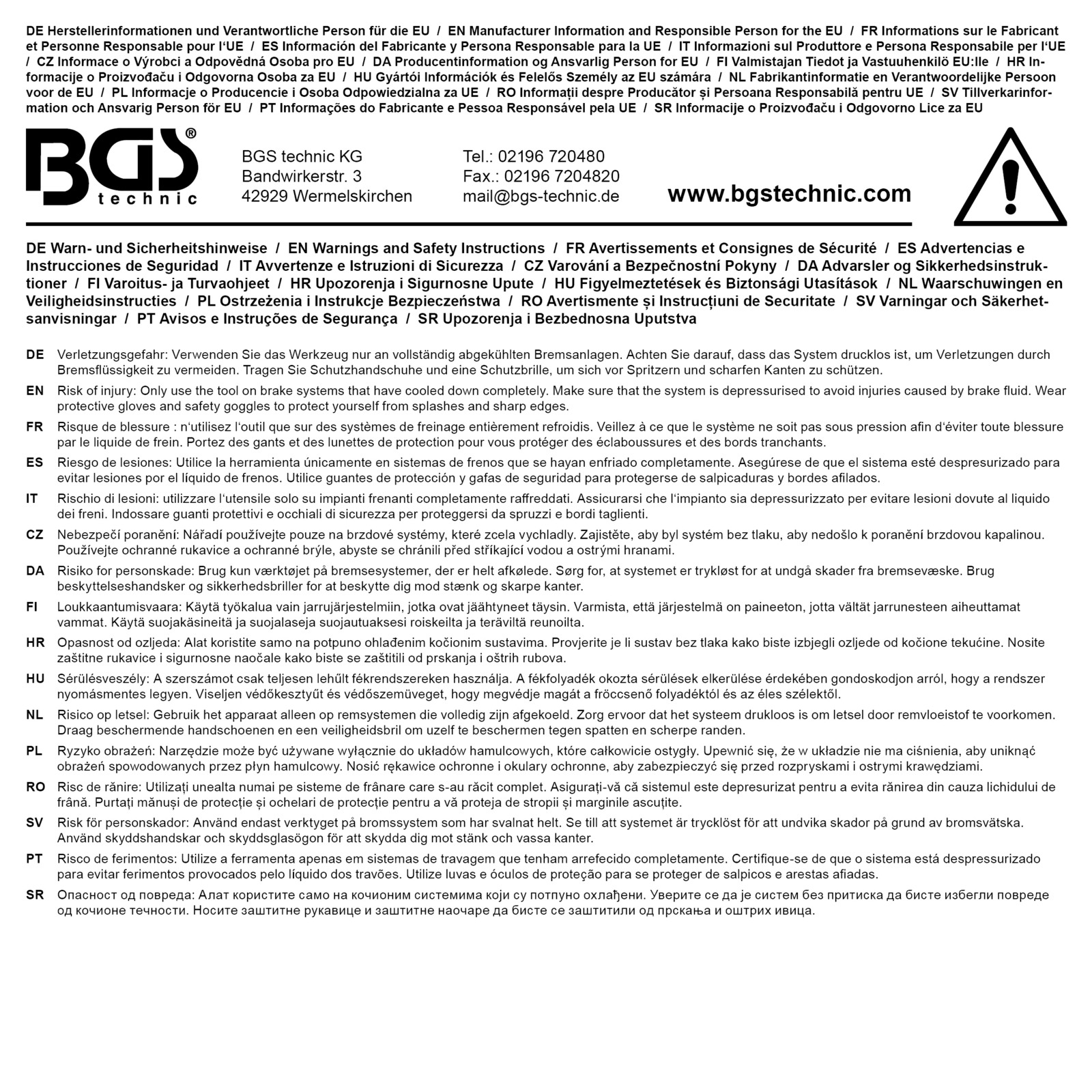 BGS Printer Holder, brake fluid testing unit