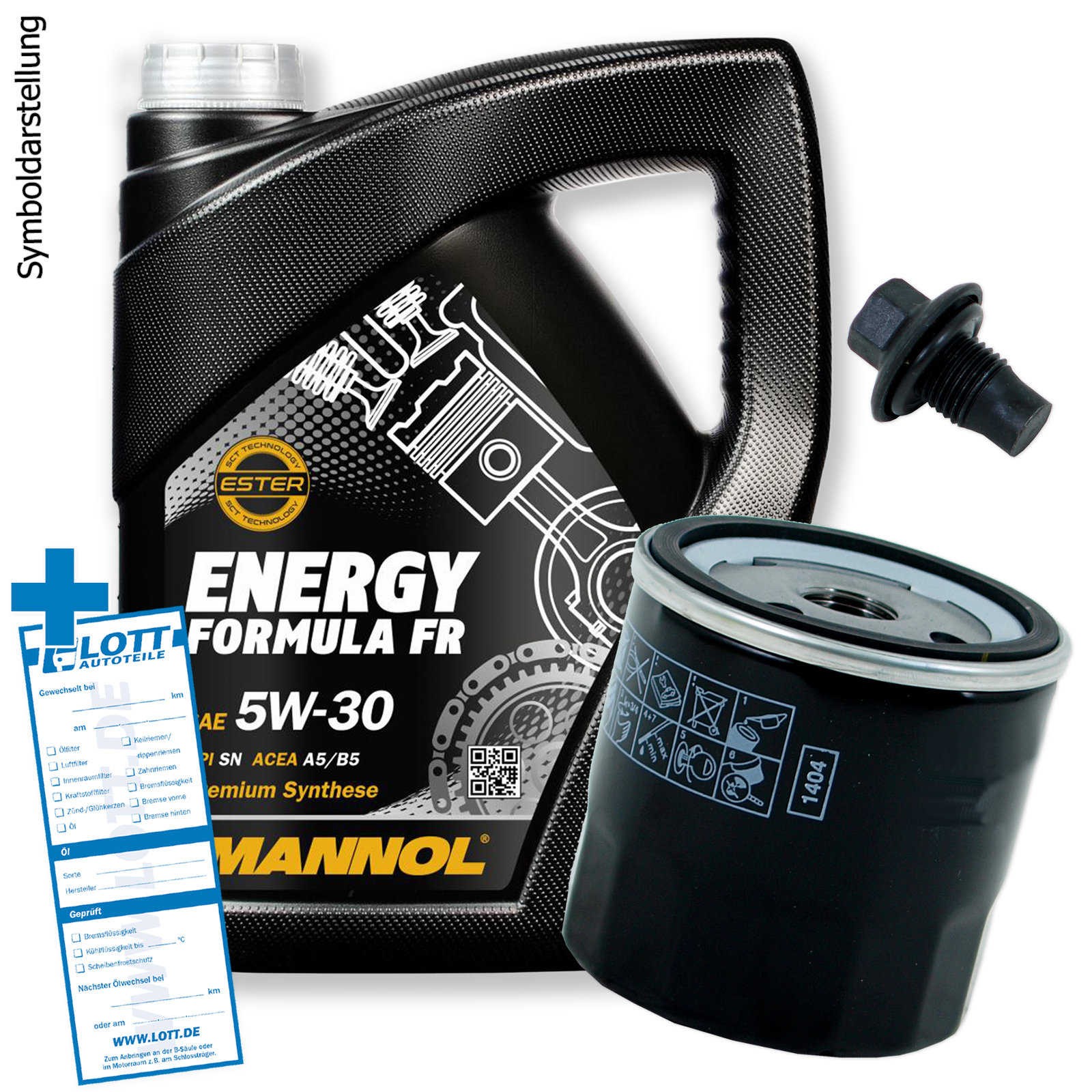 Ölfilter + 5L Mannol Energy Formula FR 5W-30 Motoröl passend für Ford WSS-M2C913