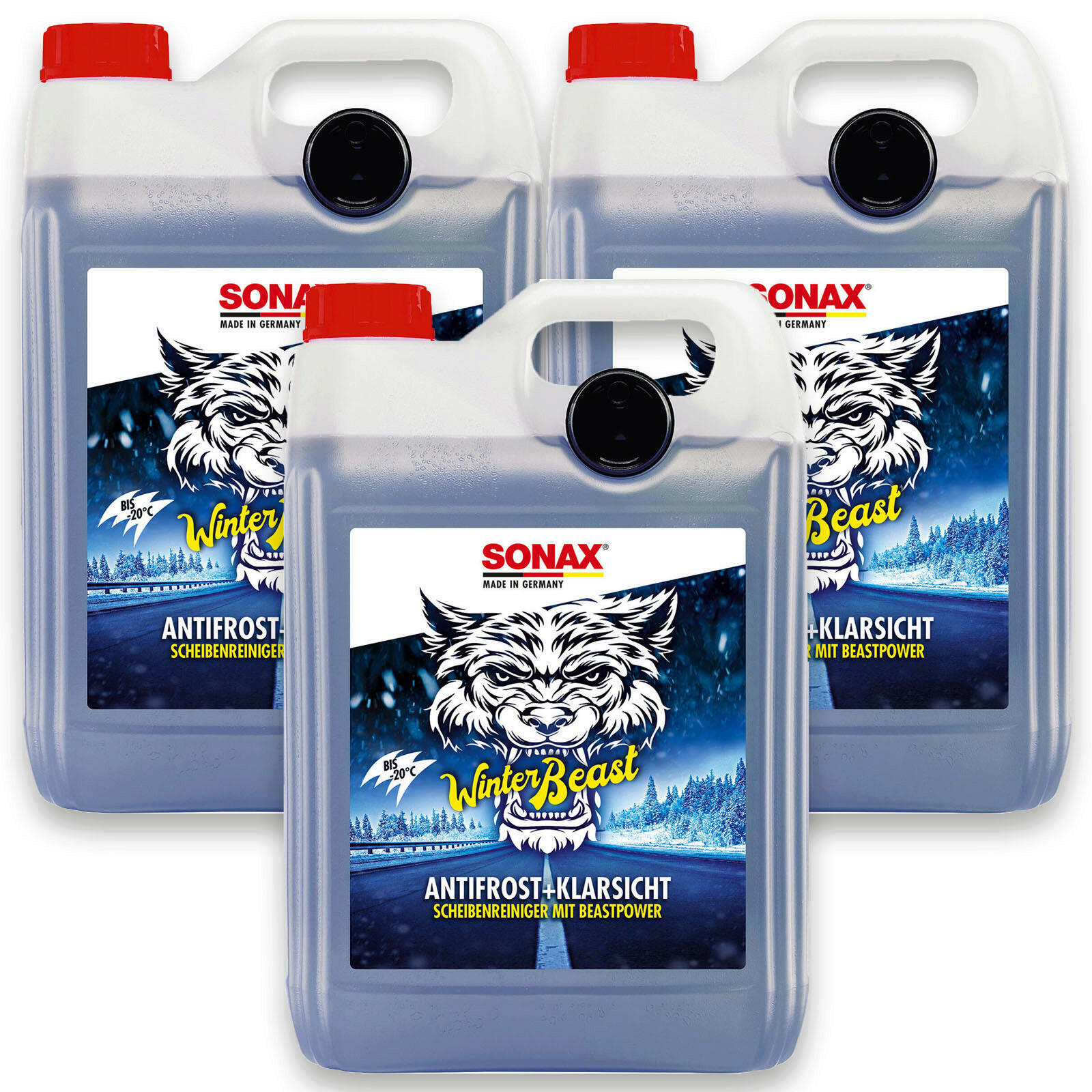 3x 5l SONAX Scheibenfrostschutz WinterBeast AntiFrost + KlarSicht bis -20 C