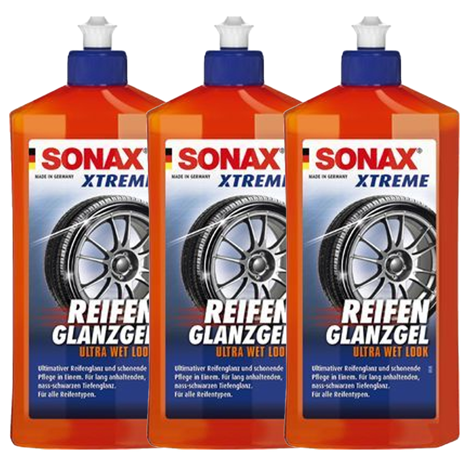 3x SONAX 02352410 XTREME ReifenGlanzGel Ultra Wet Look Glanzgel Reifen Kfz 500ml