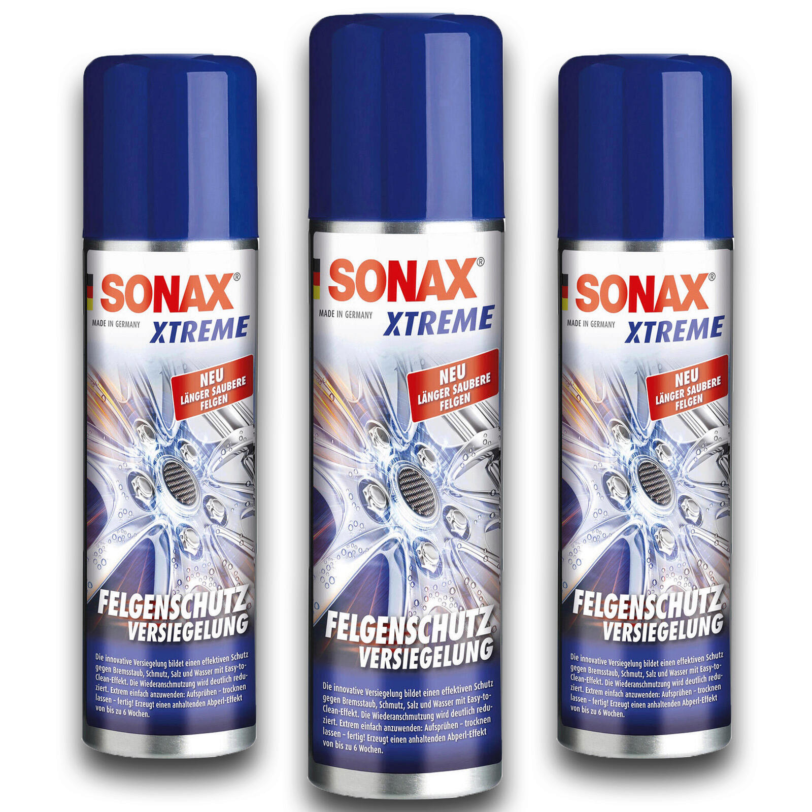 3x Sonax XTREME Felgenschutzversiegelung Felgen Easy-to-Clean-Effekt 250ml