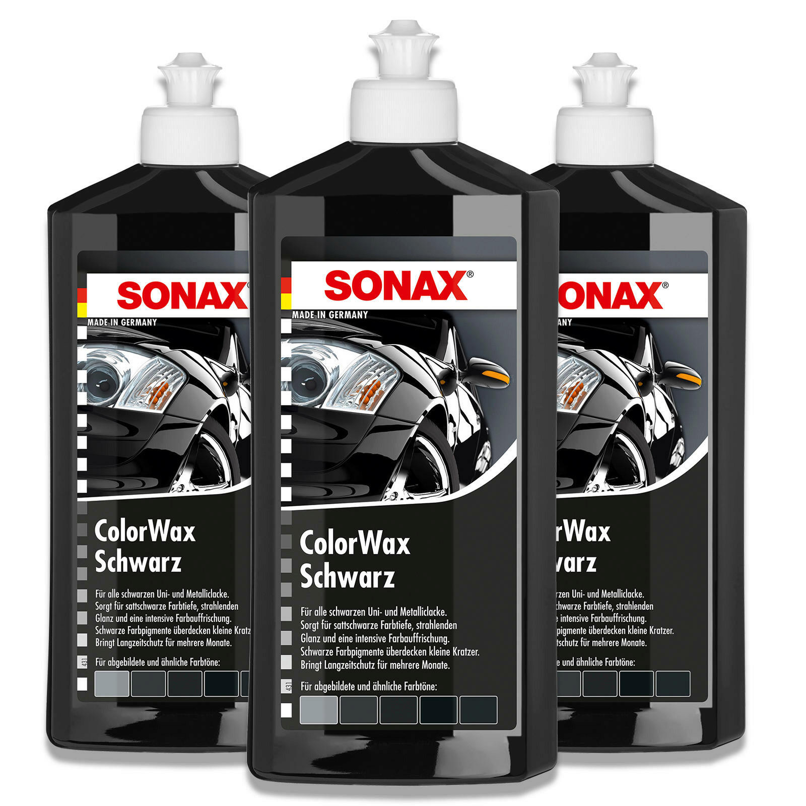 3x SONAX 02982000 ColorWax Lackkonserviereung Farbauffrischung Versiegeln 500 ml