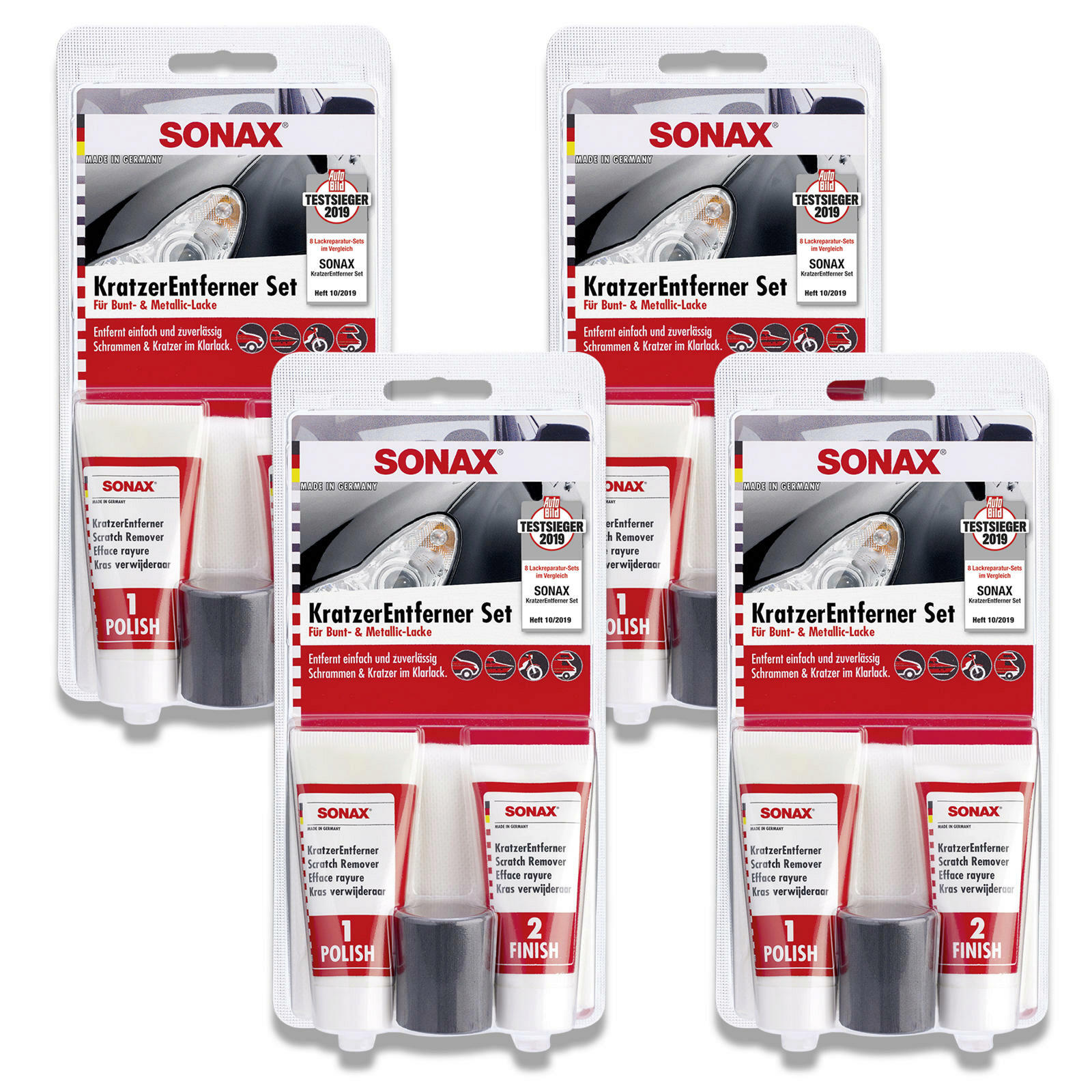 4x SONAX 03059410 Kratzer Entferner Set Polieren Lack Kratzer Entferner 50 ml