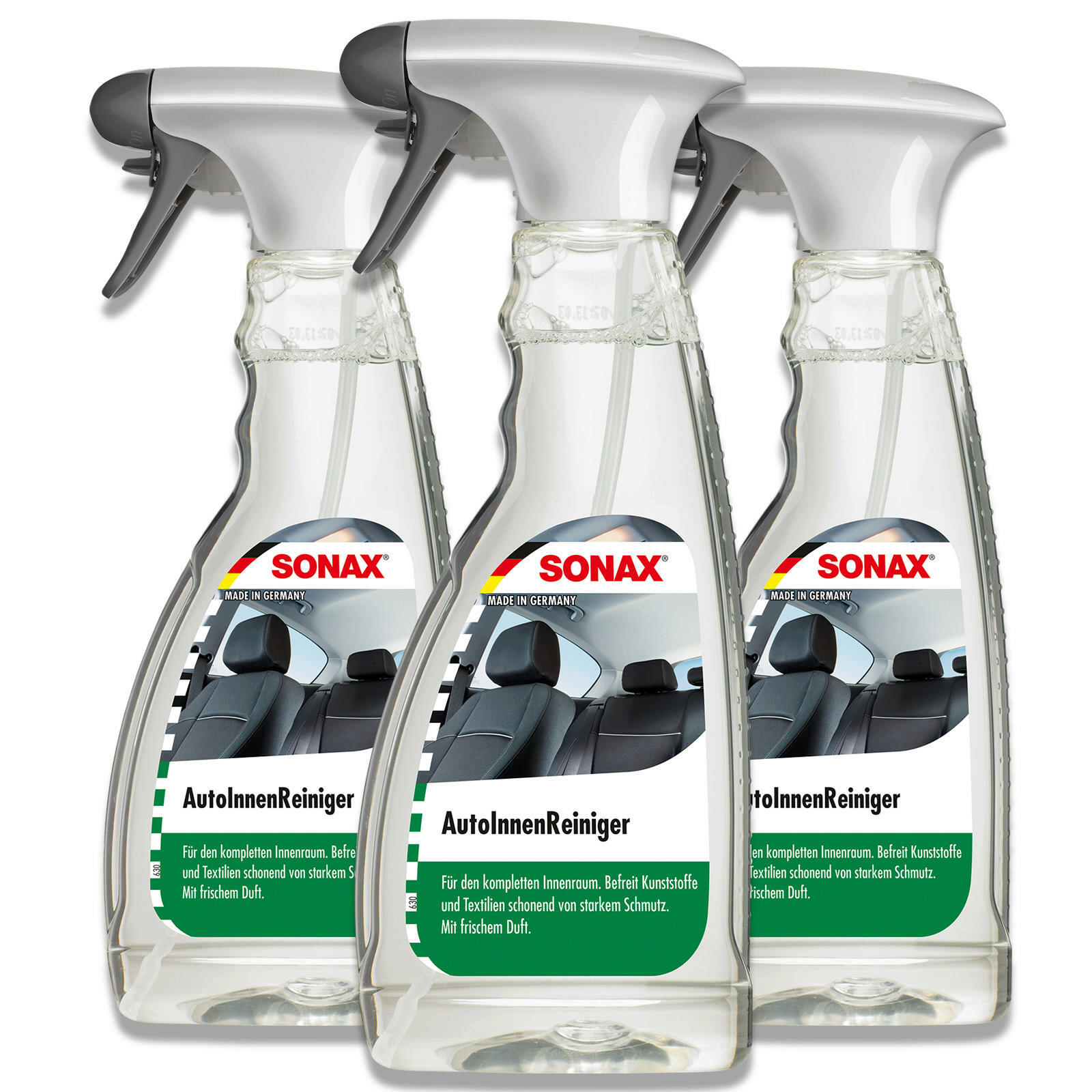 3x SONAX 03212000 AutoInnenreiniger Cockpitpflege Polsterreiniger Innen 500 ml