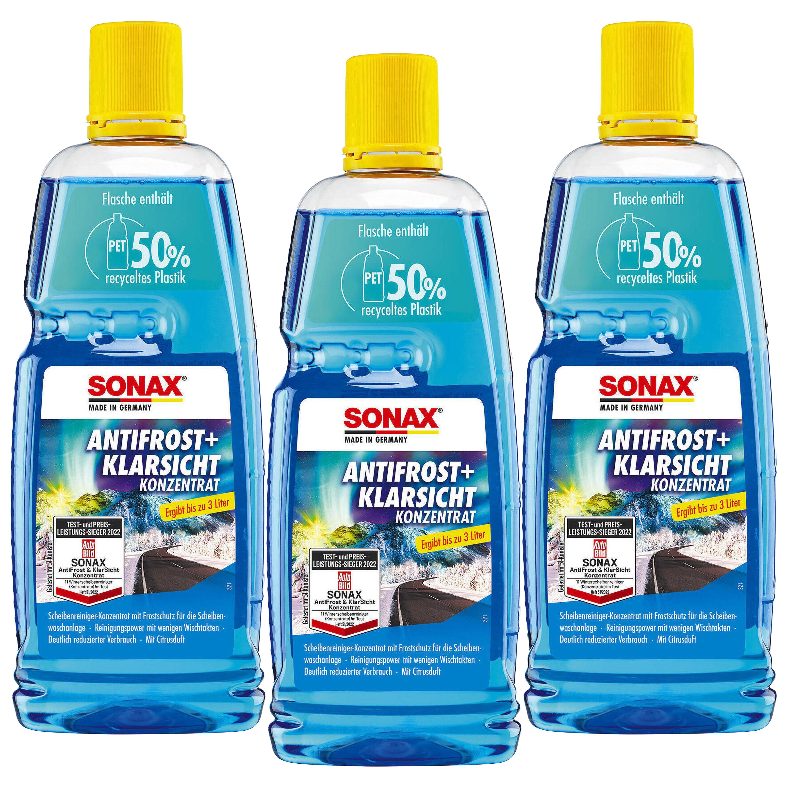 SONAX Frostschutz, Scheibenreinigungsanlage AntiFrost+KlarSicht Konzentrat Citrus