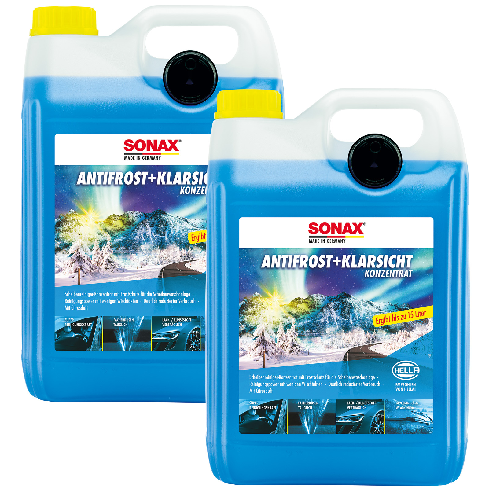 2x 5L SONAX AntiFrost & KlarSicht Frostschutz Scheibenfrostschutz Konzentrat