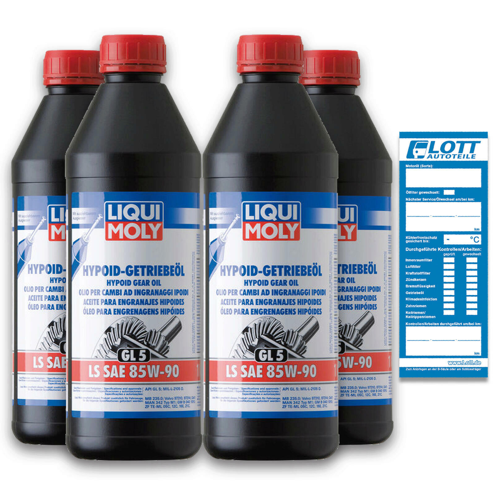 4x 1L LIQUI MOLY Achsgetriebeöl Hypoid-Getriebeöl (GL 5) LS SAE 85W90 4 L 1410