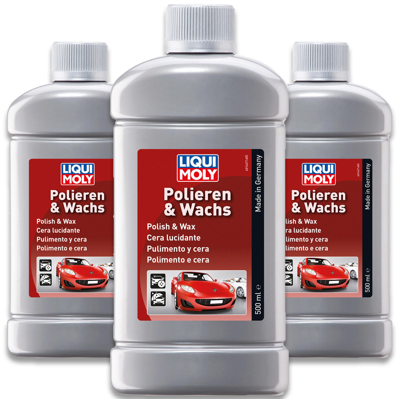 3x 500ml Liqui Moly 1467 Polieren & Wachs Bunt- und Metalliclacke Langzeitschutz