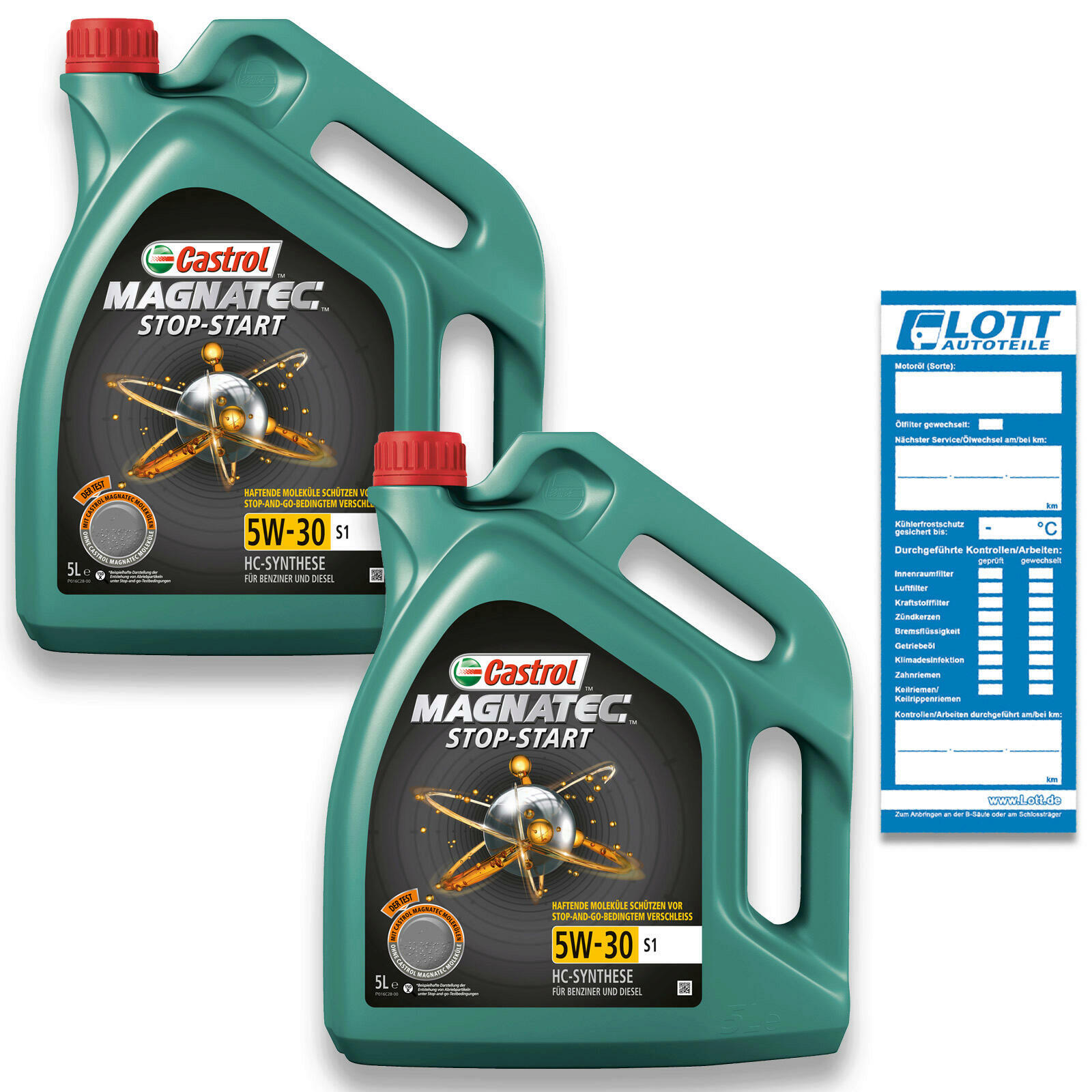 2x 5 Liter Castrol Motoren&ouml;l Magnatec 5W-30 S1 Start-Stop Motor&ouml;l &Ouml; Oil 15C2BA