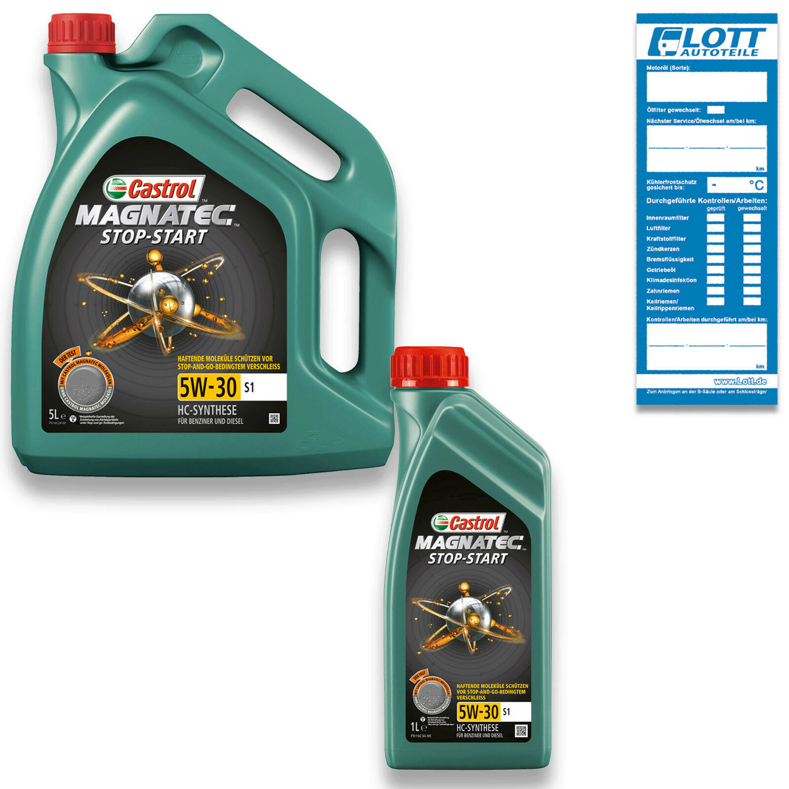 6 Liter Castrol Motorenöl Magnatec 5W-30 S1 Start-Stop Motoröl Ö Oil 15C2BA