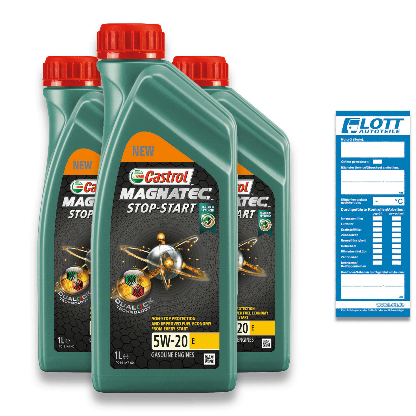 3x 1 Liter Castrol Motorenöl Magnatec 5W-20 E 1 Motorenoel Motoröl Ö Oil 15CC53