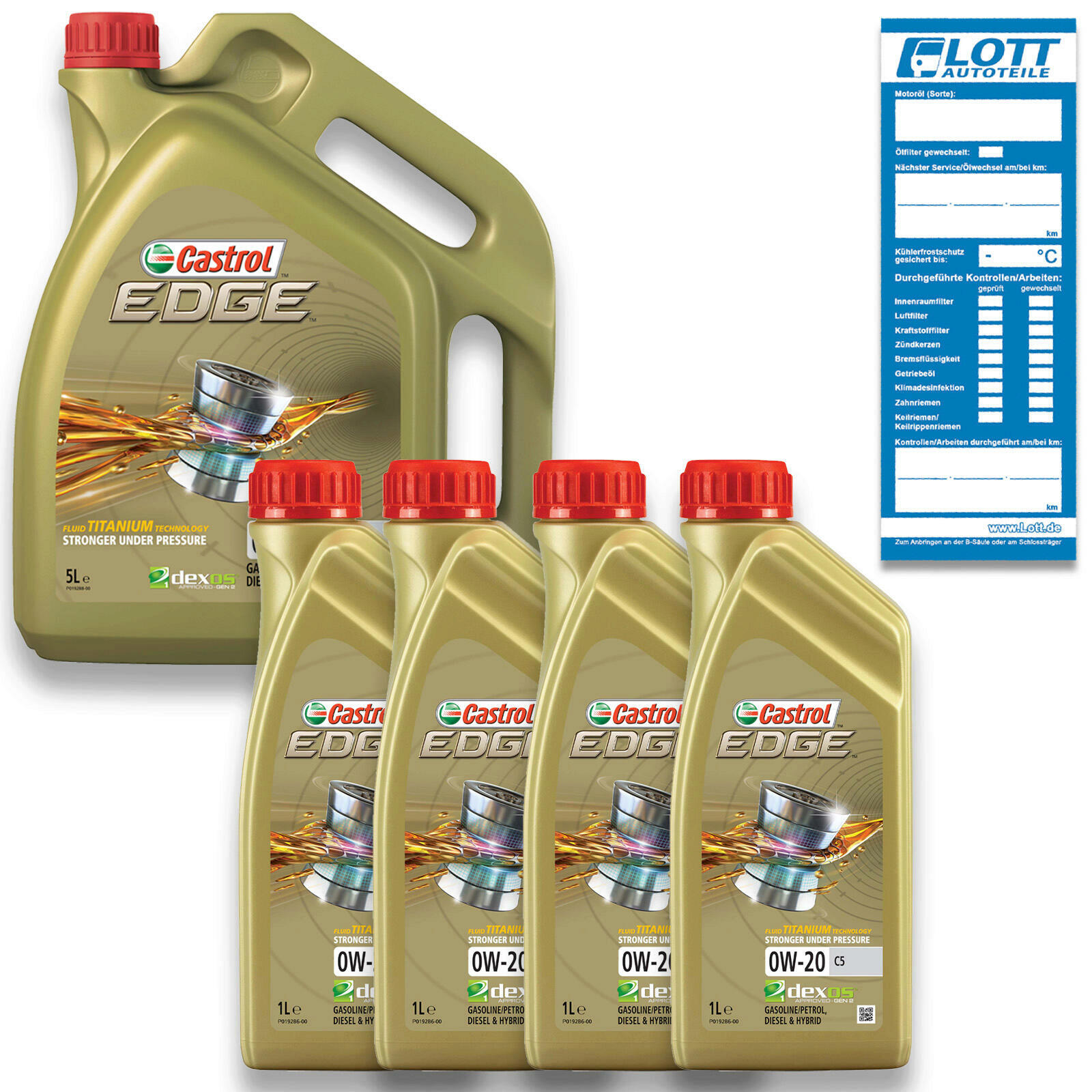 9 Liter Castrol Motoröl Edge Titanium Fluid 0W-20 C5 Motoroel Oel 15CC96