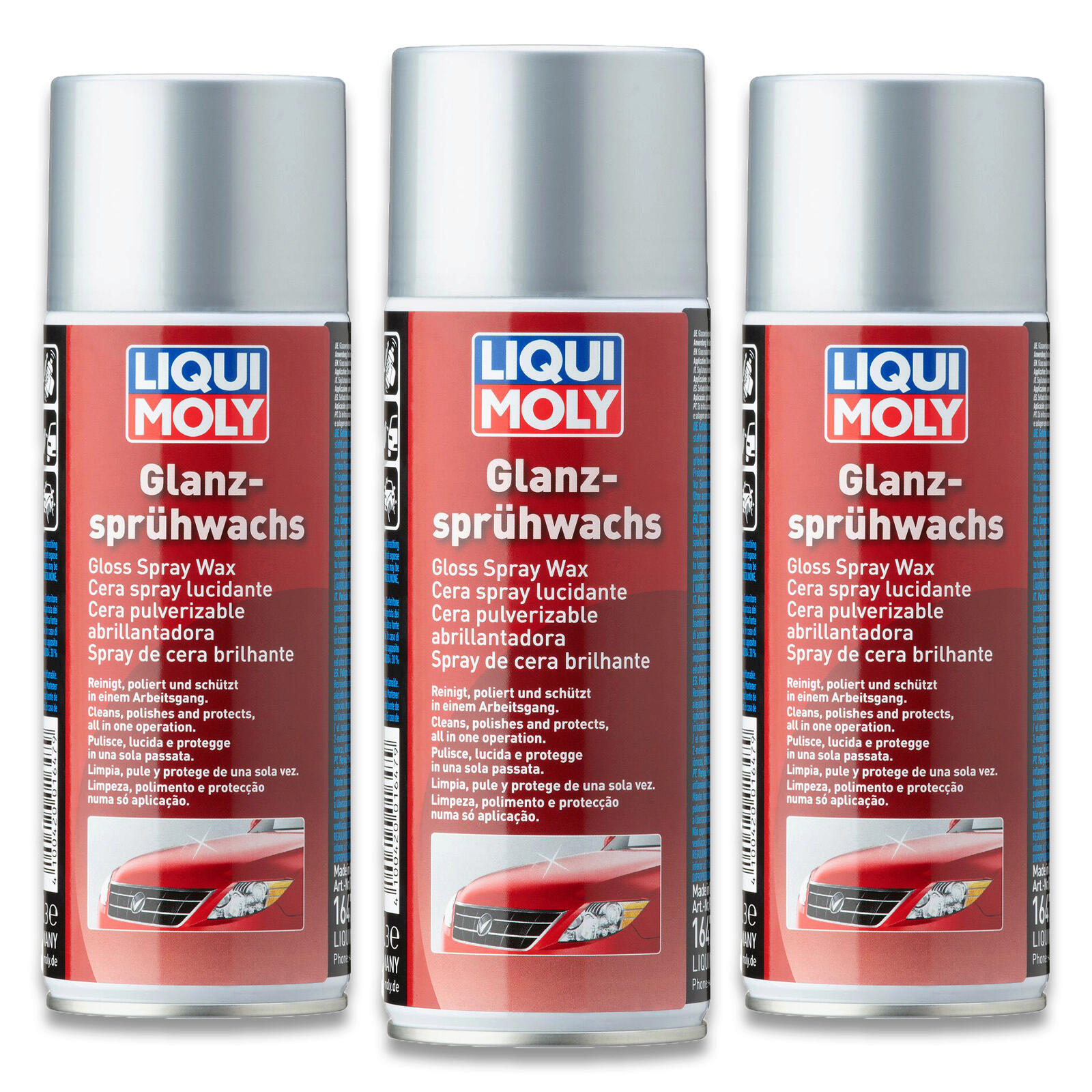 3x 400ml Liqui Moly 1647 Glanzsprühwachs Lackversiegelung Aufbereitung Pflege