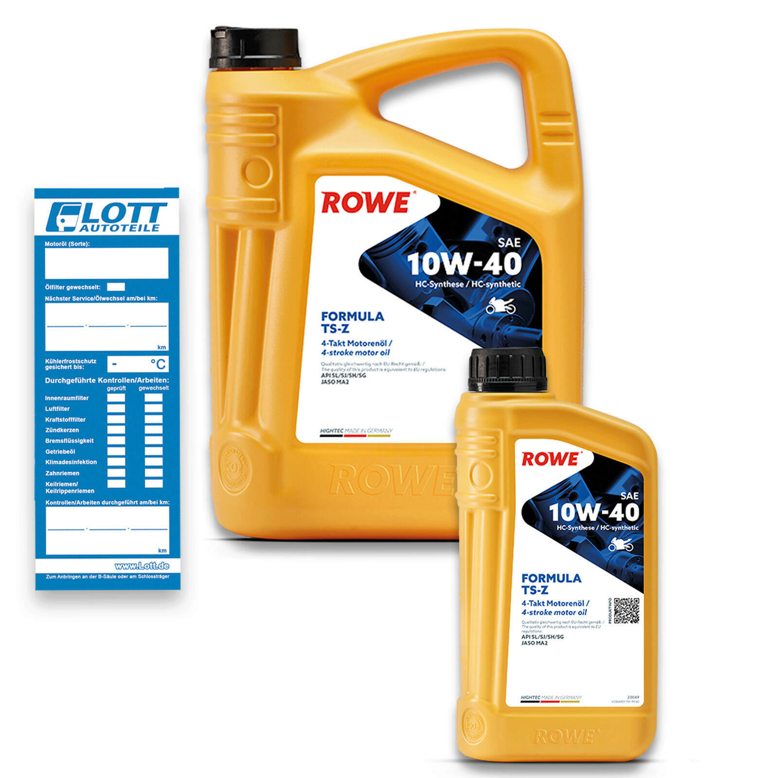 6L ROWE HIGHTEC FORMULA 10W-40 TS-Z 4-Takt Motorradöl Motoröl API SL/SJ/SH/SG