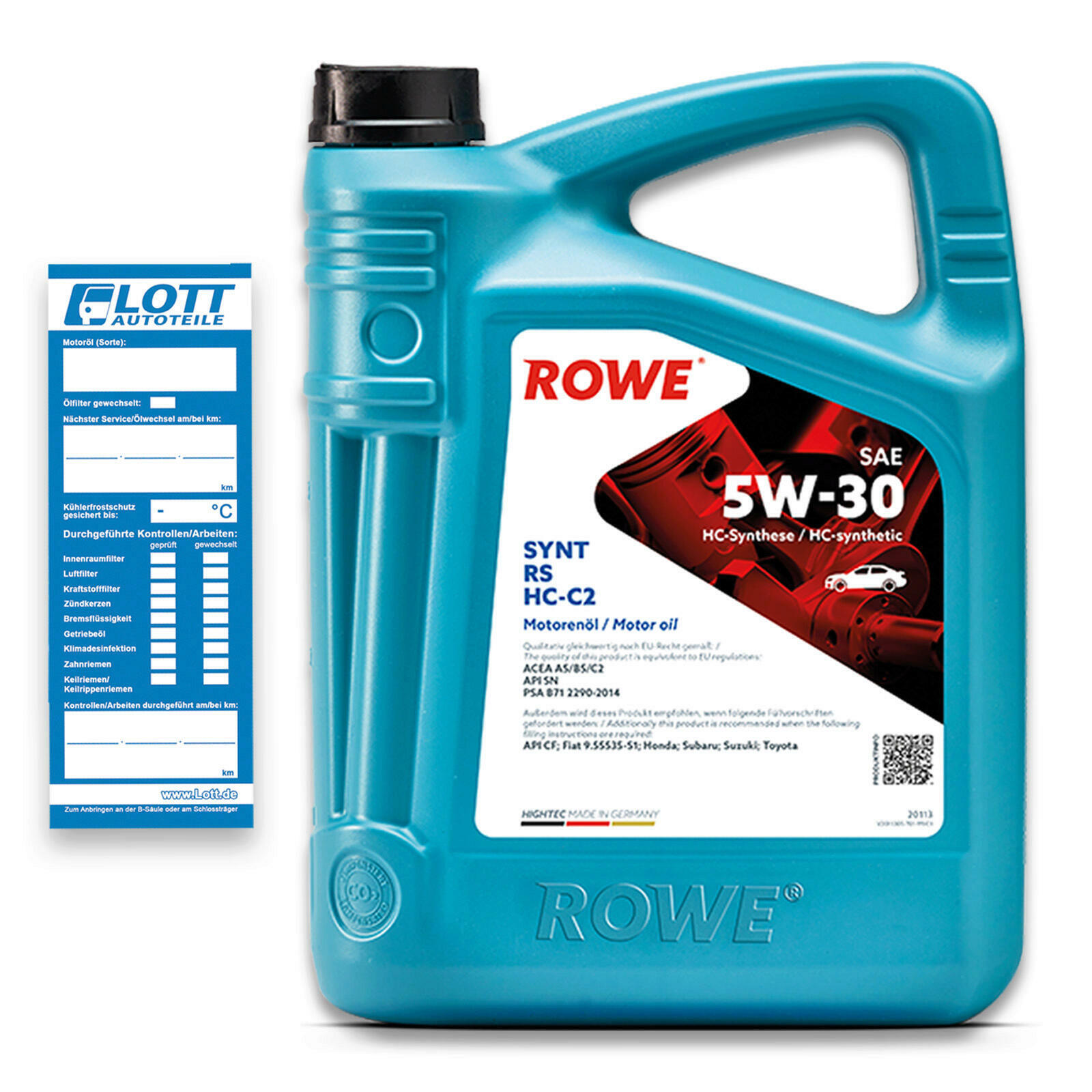 8L ROWE HIGHTEC SYNT RS SAE 5W-30 HC-C2 Motoröl ACEA A5/B5 PSA B71 2290-2014