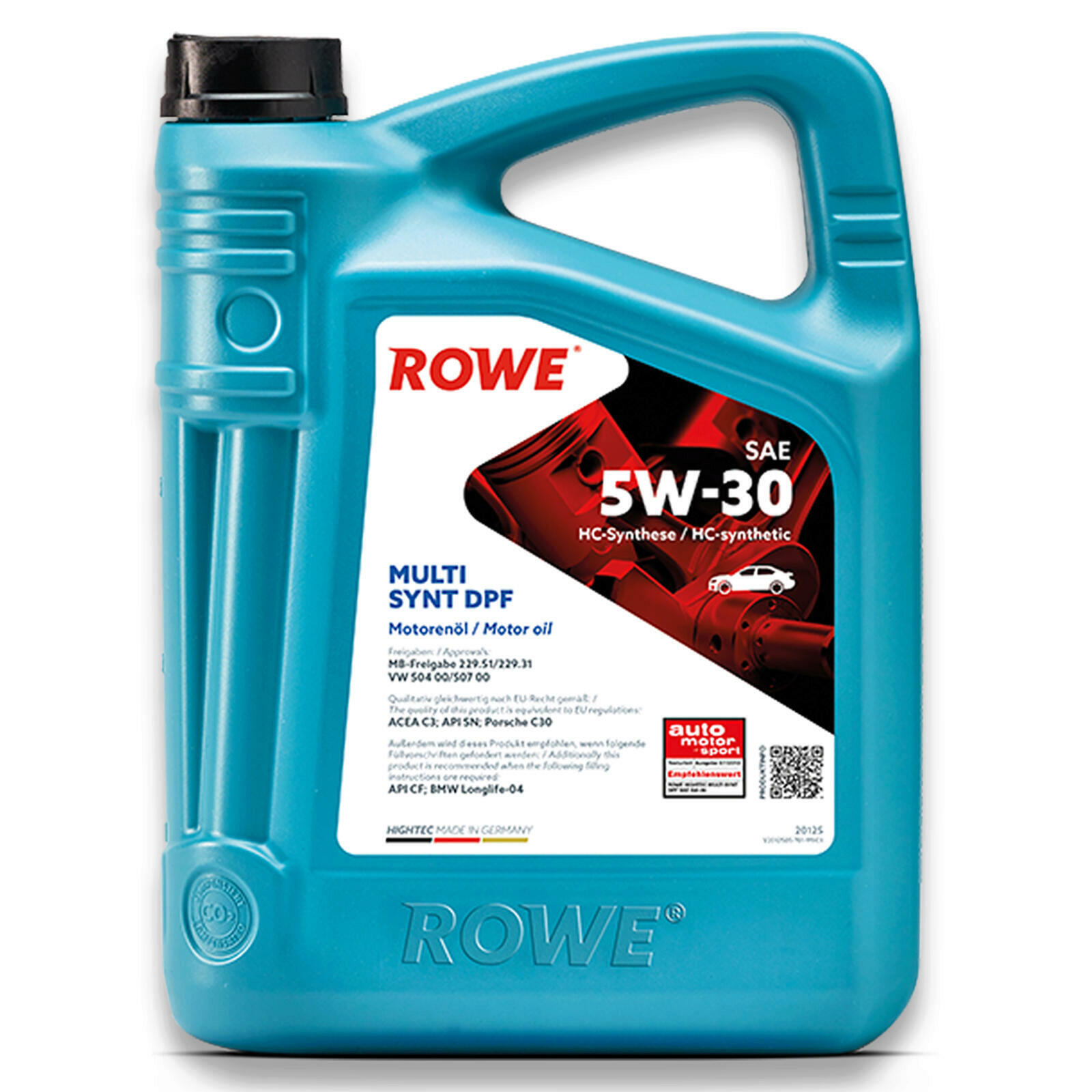 20L ROWE Motoröl Hightec Multi Synt DPF 5W-30 MB 229.31 229.51 VW 504 00 507 00