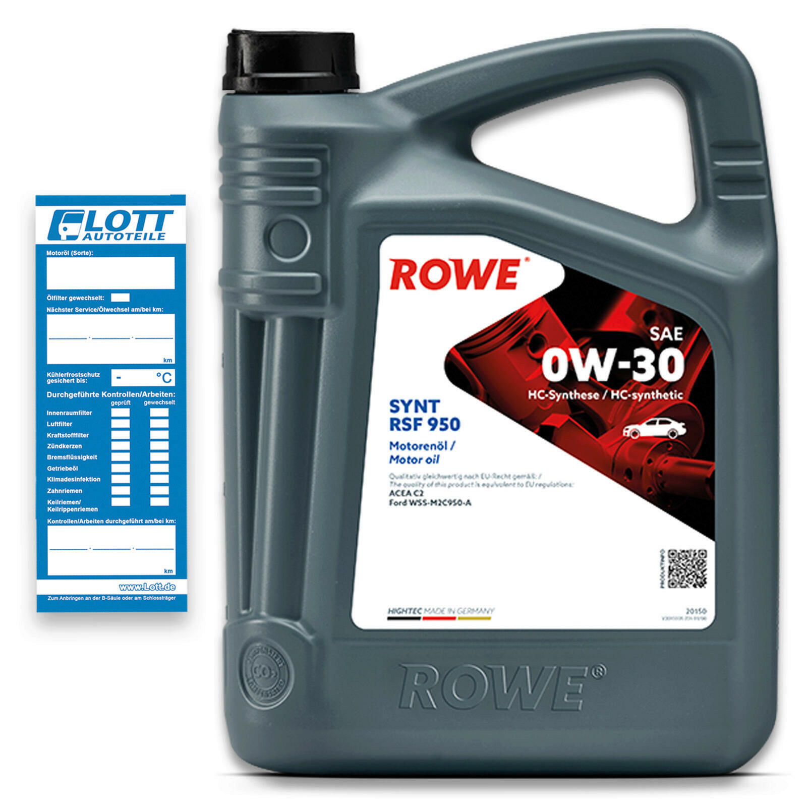 6L ROWE HIGHTEC SYNT RSF 950 0W-30 Motoröl ACEA C2 Ford WSS-M2C950-A