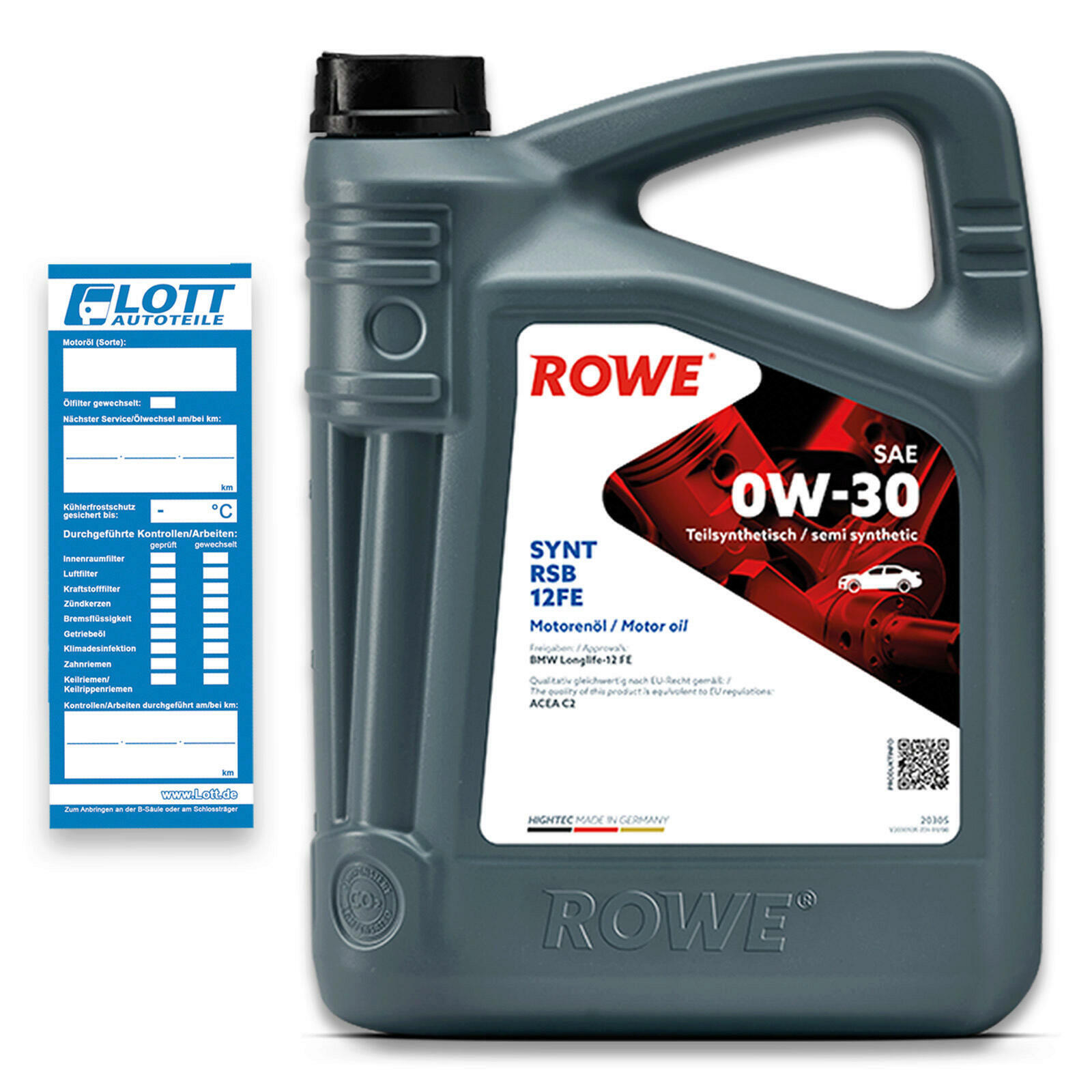 8L ROWE HIGHTEC SYNT RSB 12FE 0W-30 Motoröl BMW Longlife-12 FE ACEA C2 Motorenöl