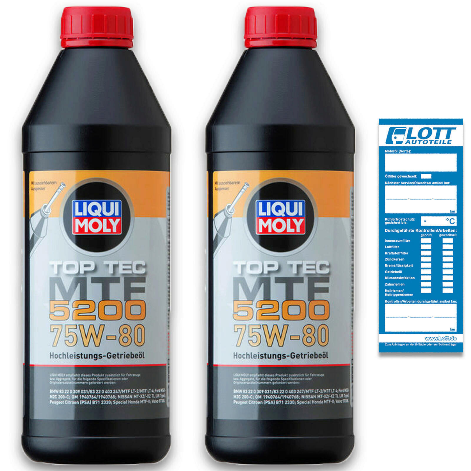 2x 1 Liter Liqui Moly Getriebe&ouml;l Top Tec MTF 5200 75W-80 2 L Getriebe Oil 20845