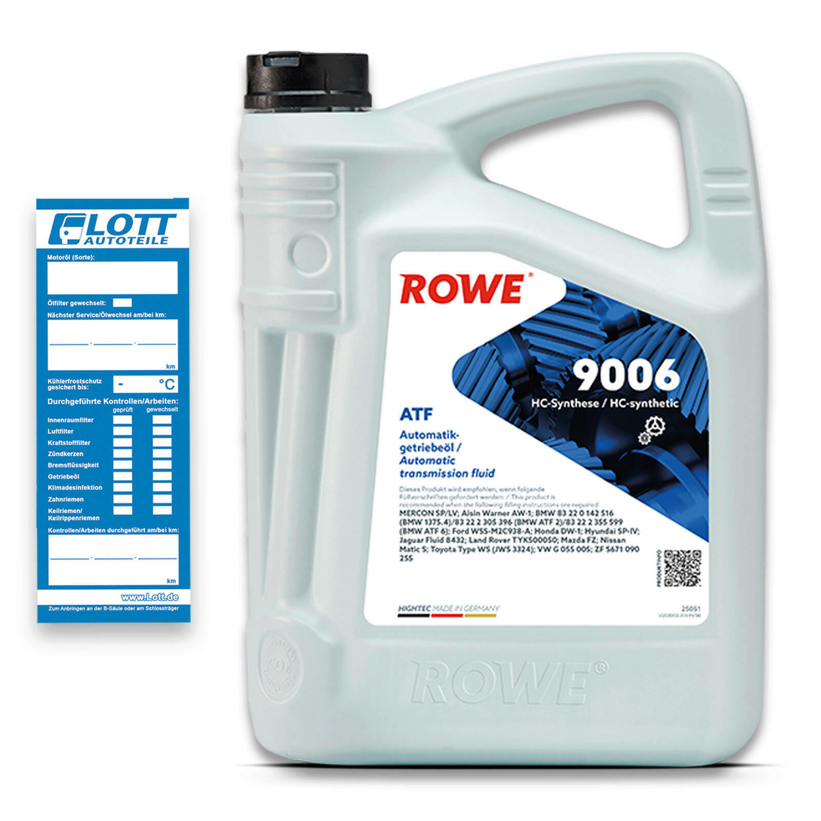 10L ROWE HIGHTEC ATF 9006 Automatikgetriebeöl VW G 055 005 BMW 83 22 0 142 516