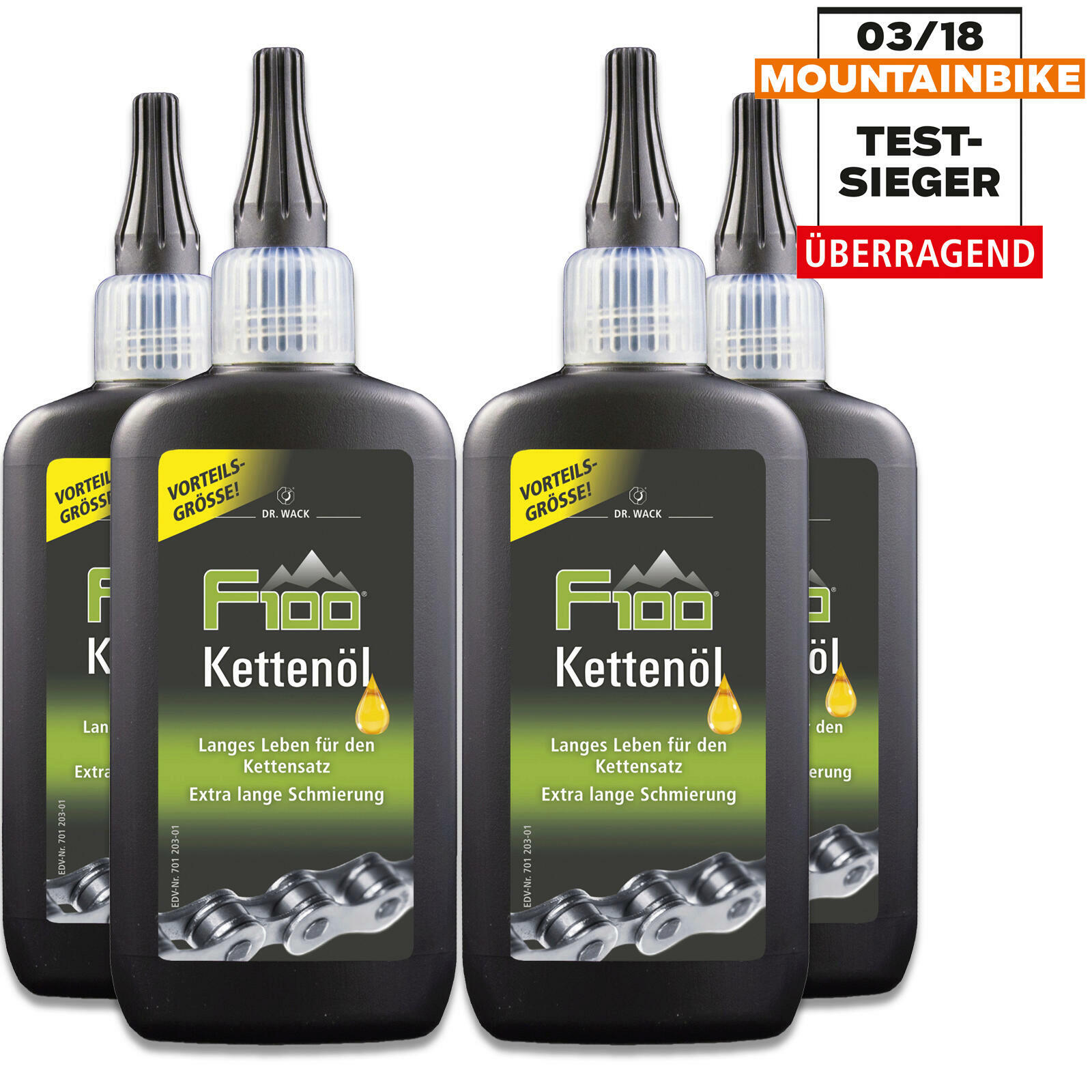 4x Dr.Wack F100 Fahrradöl Kettenöl Flasche Pflege Rostschutz Schmiermittel 100ml