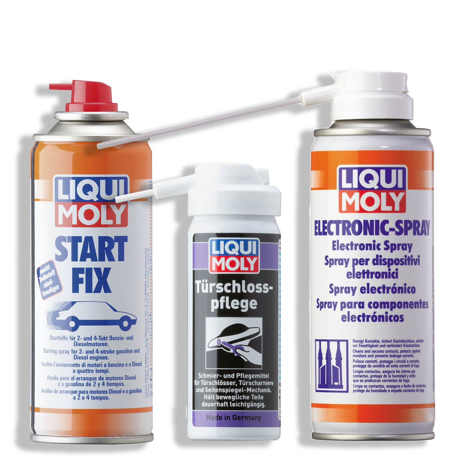 Liqui Moly 3110 Elektronikspray + 1085 Start Fix + 1528 Türschlosspflege