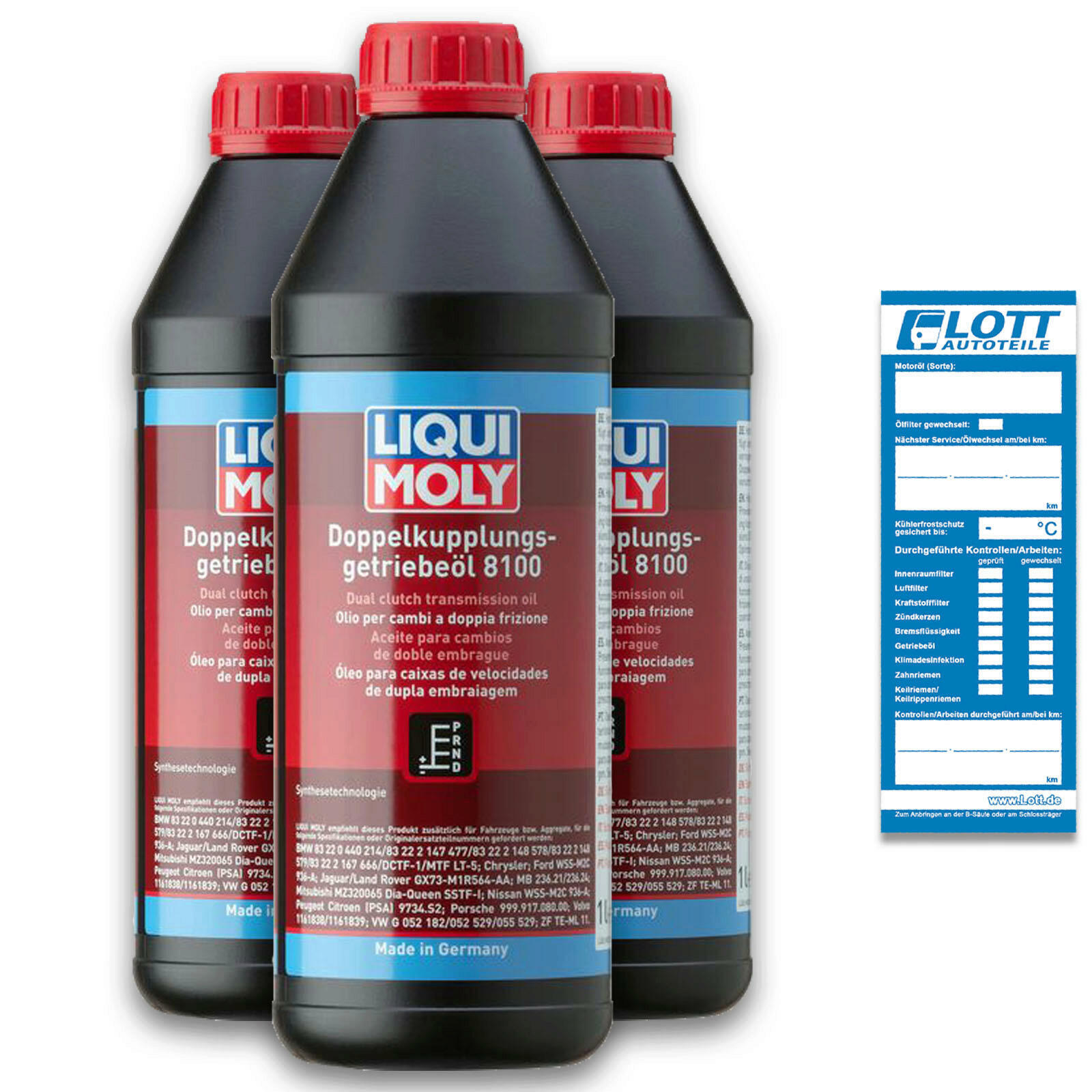 3x 1 Liter Liqui Moly Doppelkupplungsgetriebe-&Ouml; Getriebe&ouml;l 8100 Oil 3 L 3640