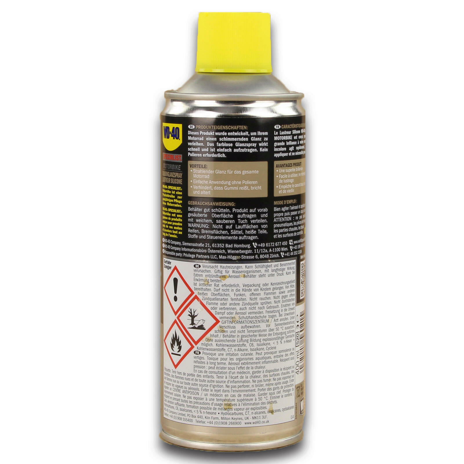 6x 400ml WD-40 Silikonglanzspray Specialist Motorbike Motorrad Series