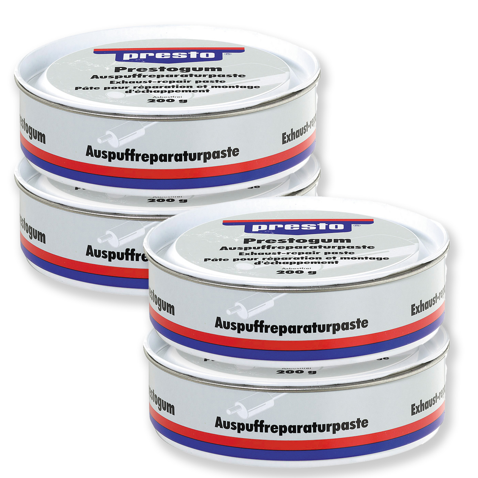 4x 200g Original PRESTO Dichtstoff Dichtmasse Reparatur Abgasanlage Auspuff