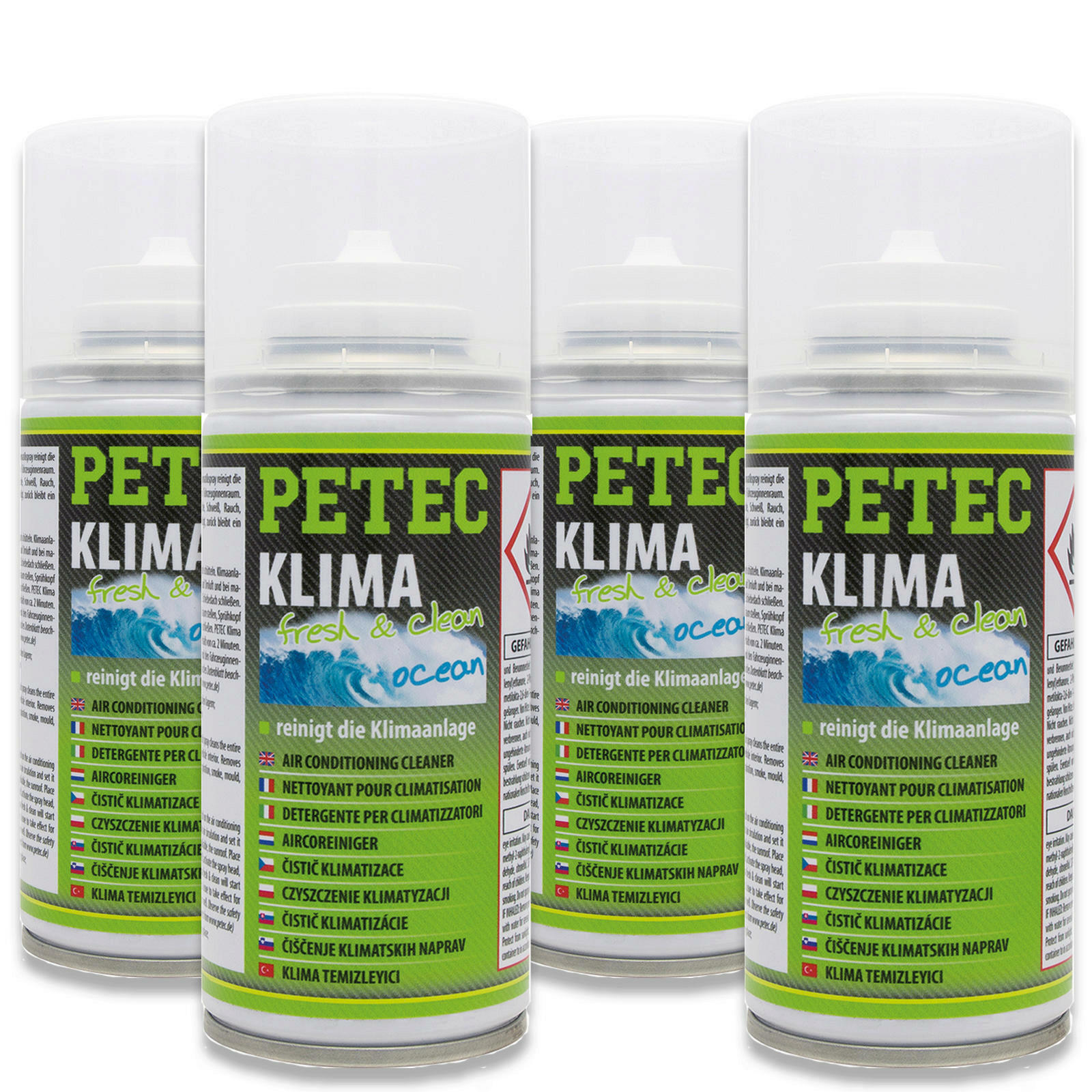 4x PETEC Klima Fresh-Clean 150ml Klimaanlagenreiniger Ocean Klimareiniger 71450