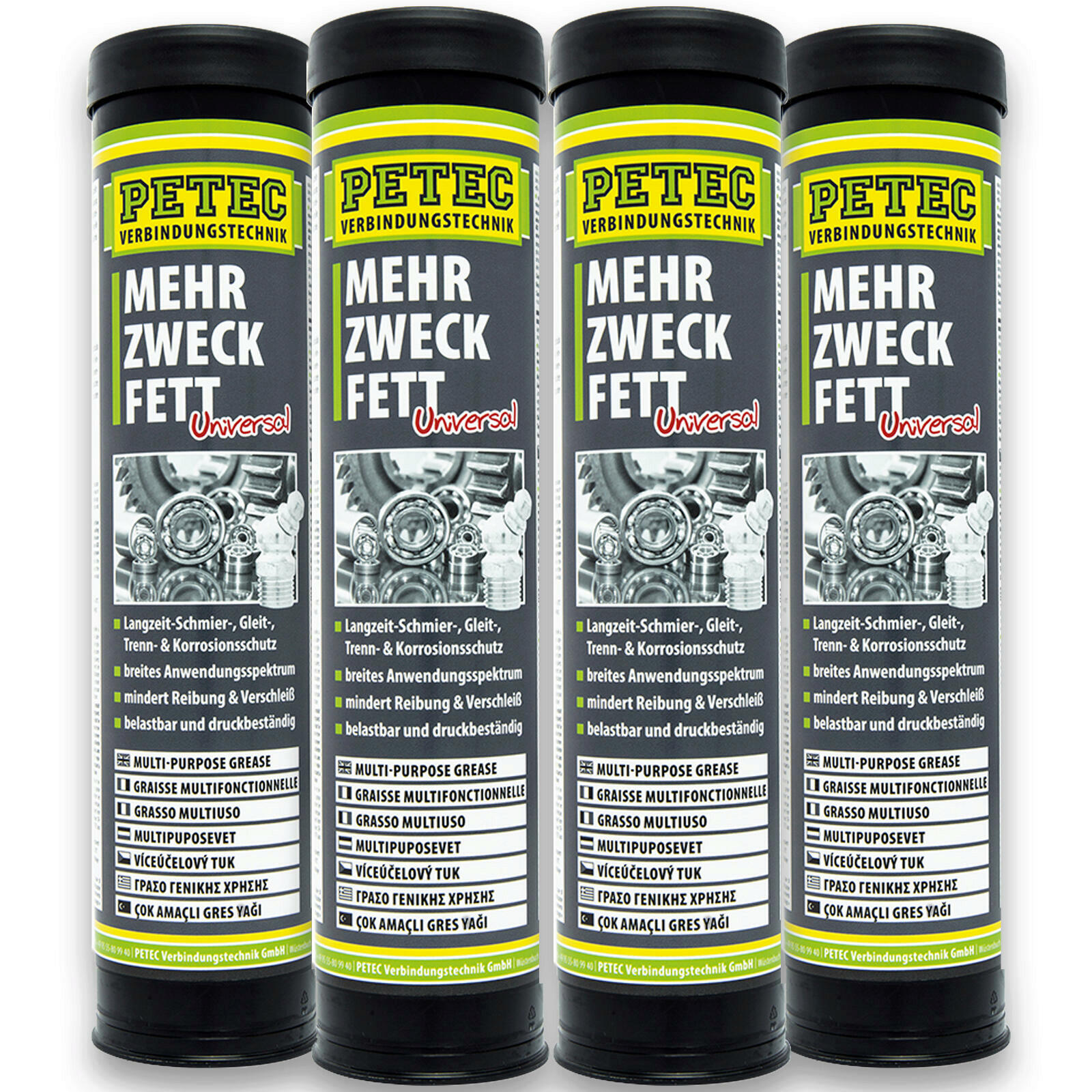 4x Petec 94444 Mehrzweckfett Kartusche 400g Schmierfett Lager Universalfett